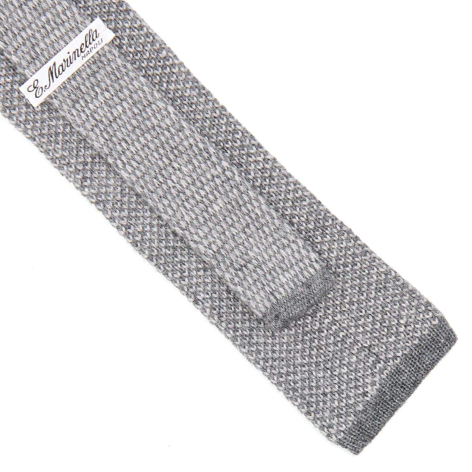 LIGHT GREY CASHMERE KNITTED TIE - Image 3