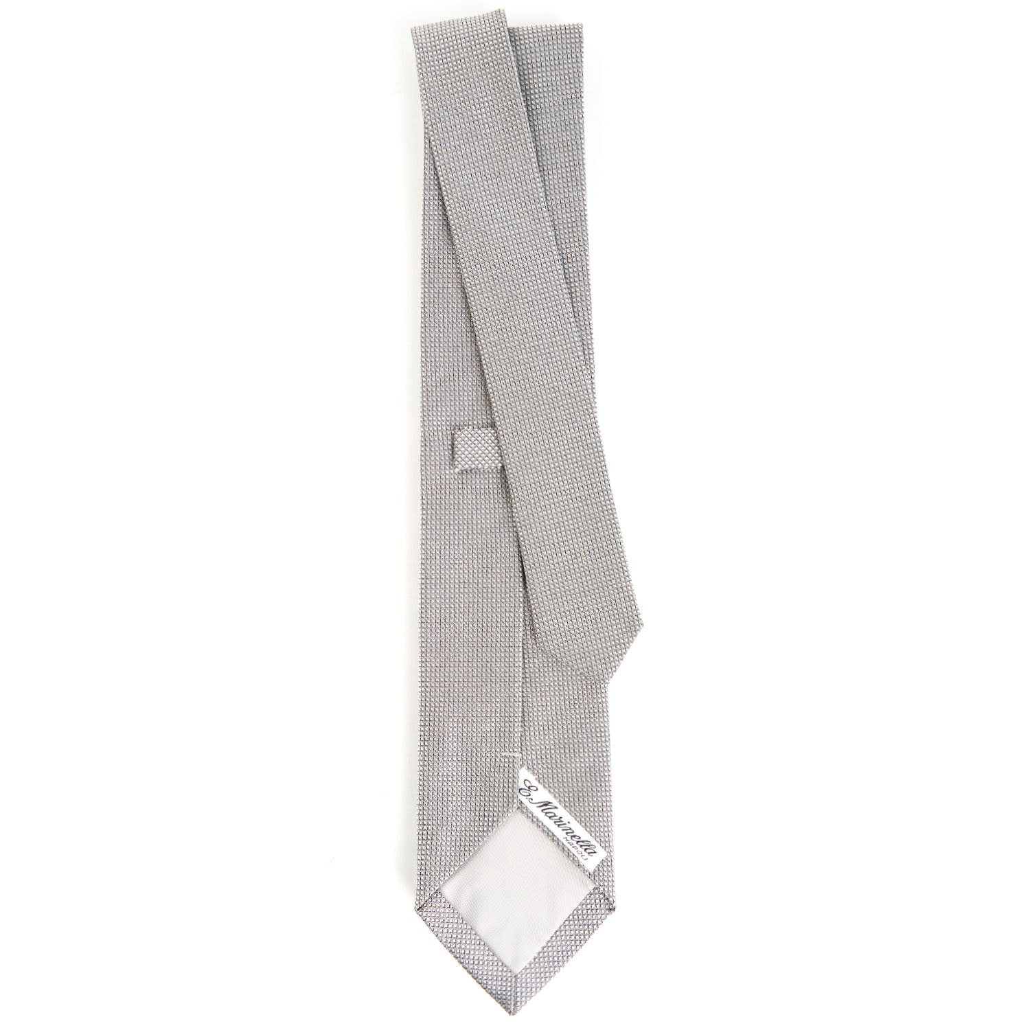 LIGHT GREY CEREMONIAL JACQUARD SILK TIE - Image 3