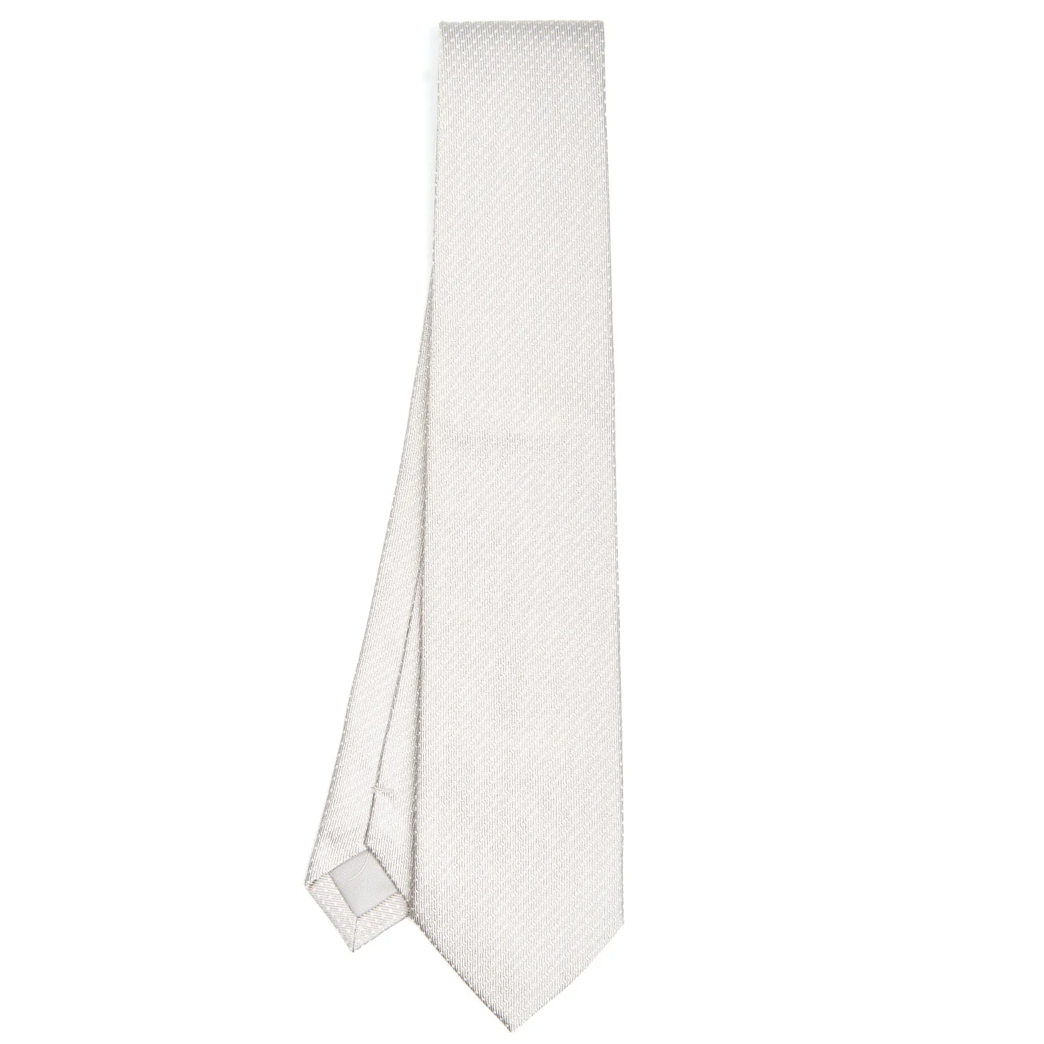 LIGHT GREY CEREMONIAL JACQUARD SILK TIE - Image 2