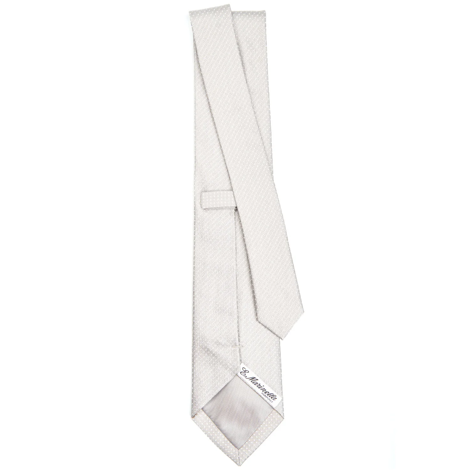 LIGHT GREY CEREMONIAL JACQUARD SILK TIE - Image 3