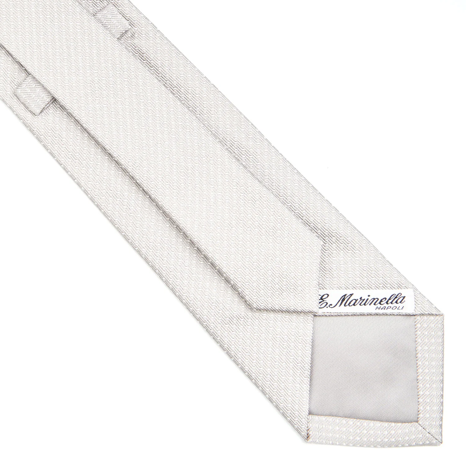 LIGHT GREY CEREMONIAL JACQUARD SILK TIE - Image 4