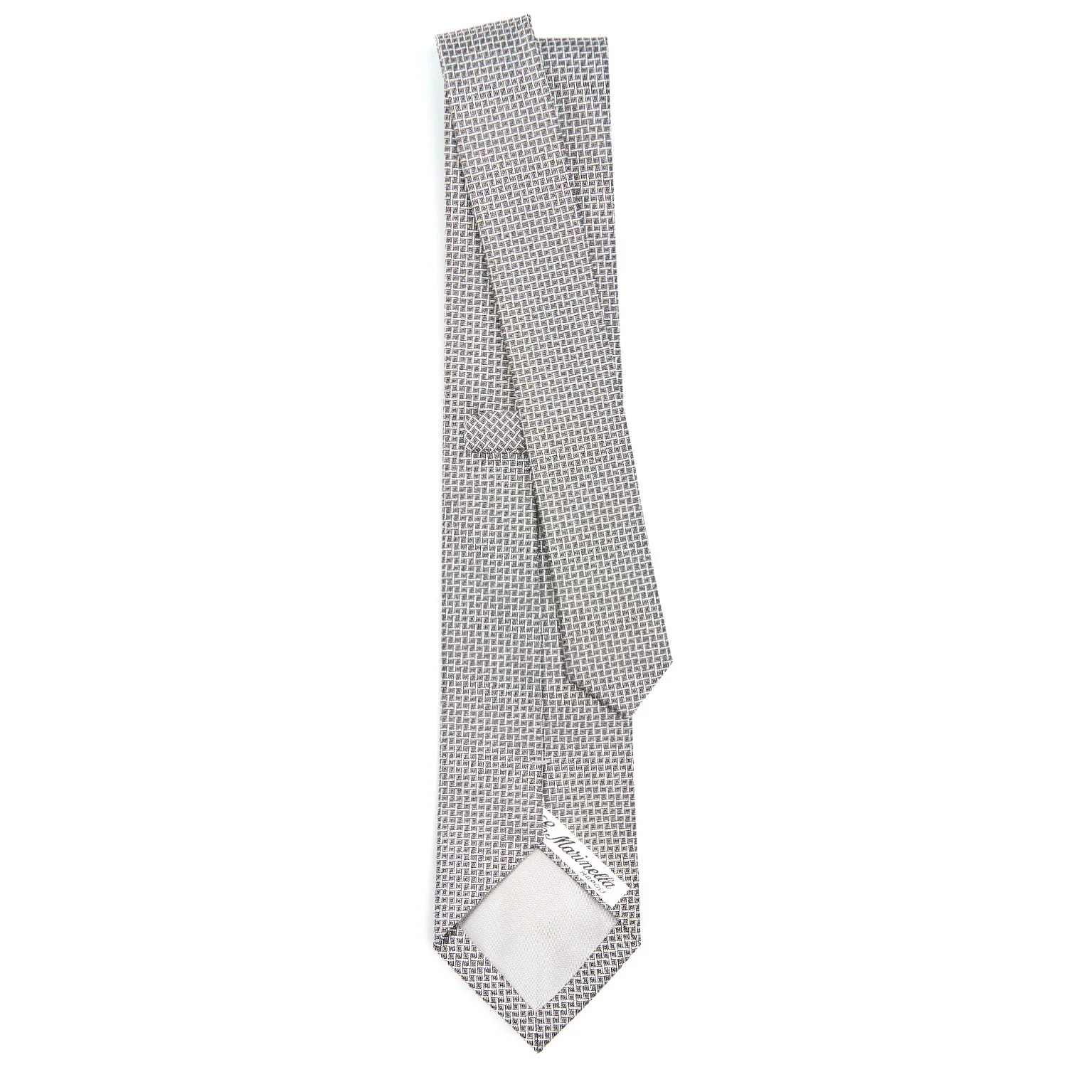LIGHT GREY CEREMONIAL JACQUARD SILK TIE - Image 3