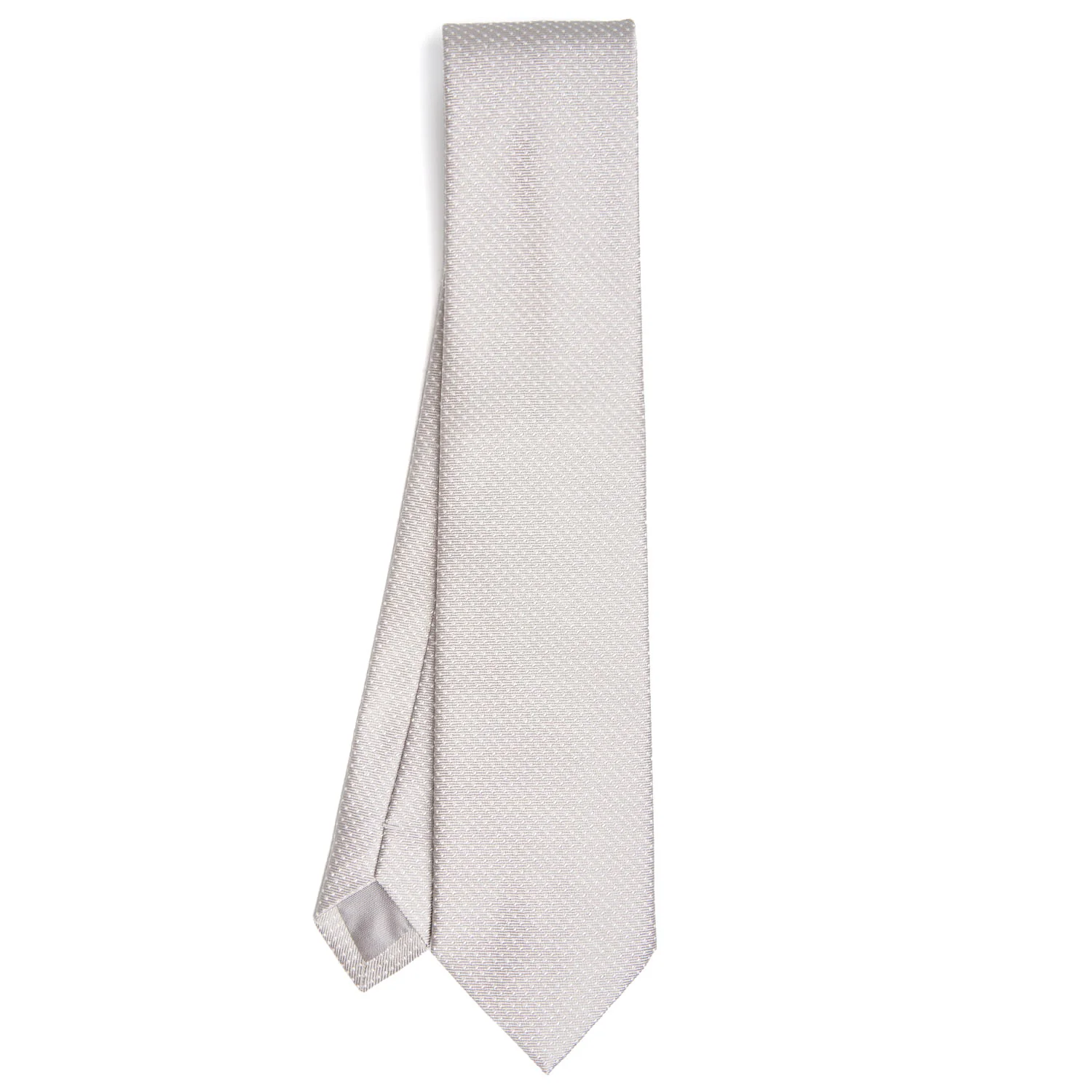 LIGHT GREY CEREMONIAL JACQUARD SILK TIE - Image 2
