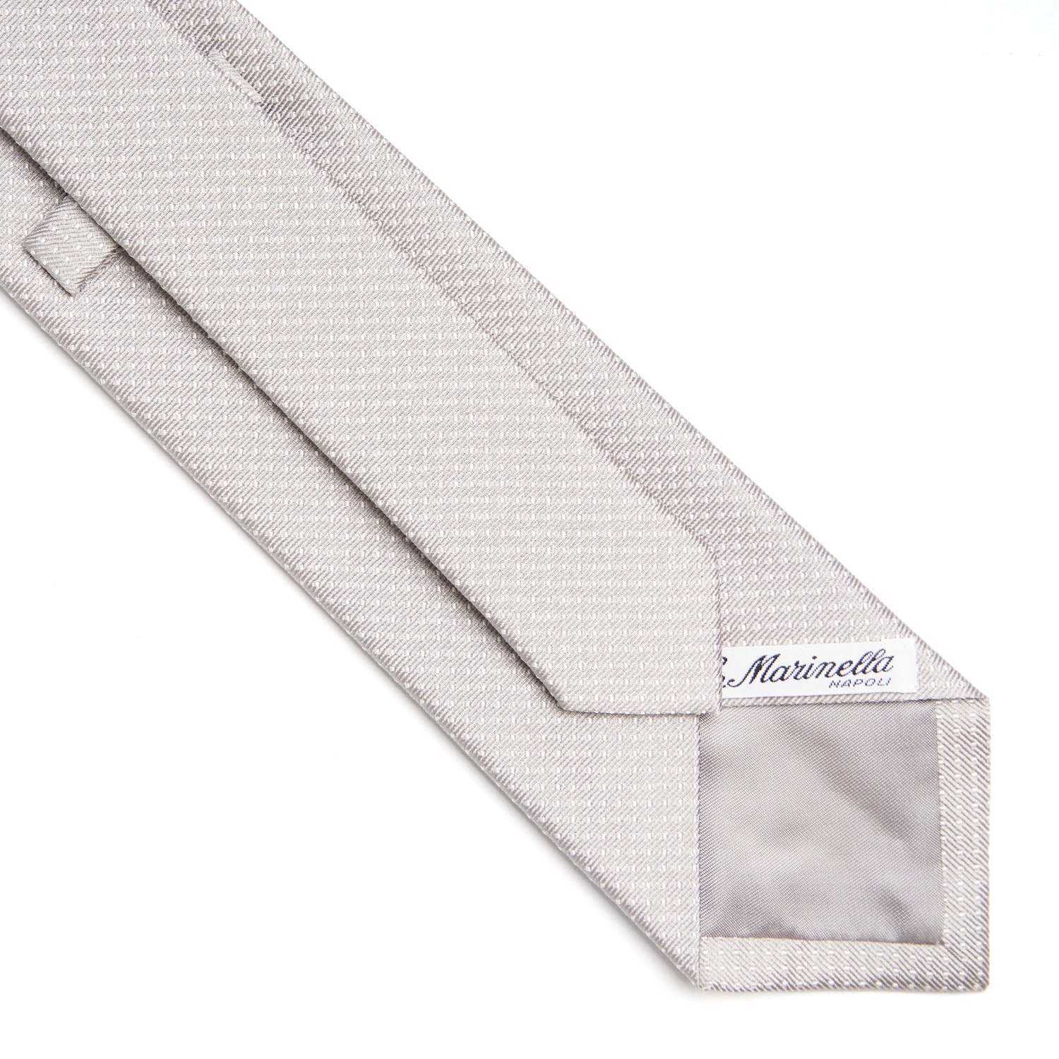 LIGHT GREY CEREMONIAL JACQUARD SILK TIE - Image 4