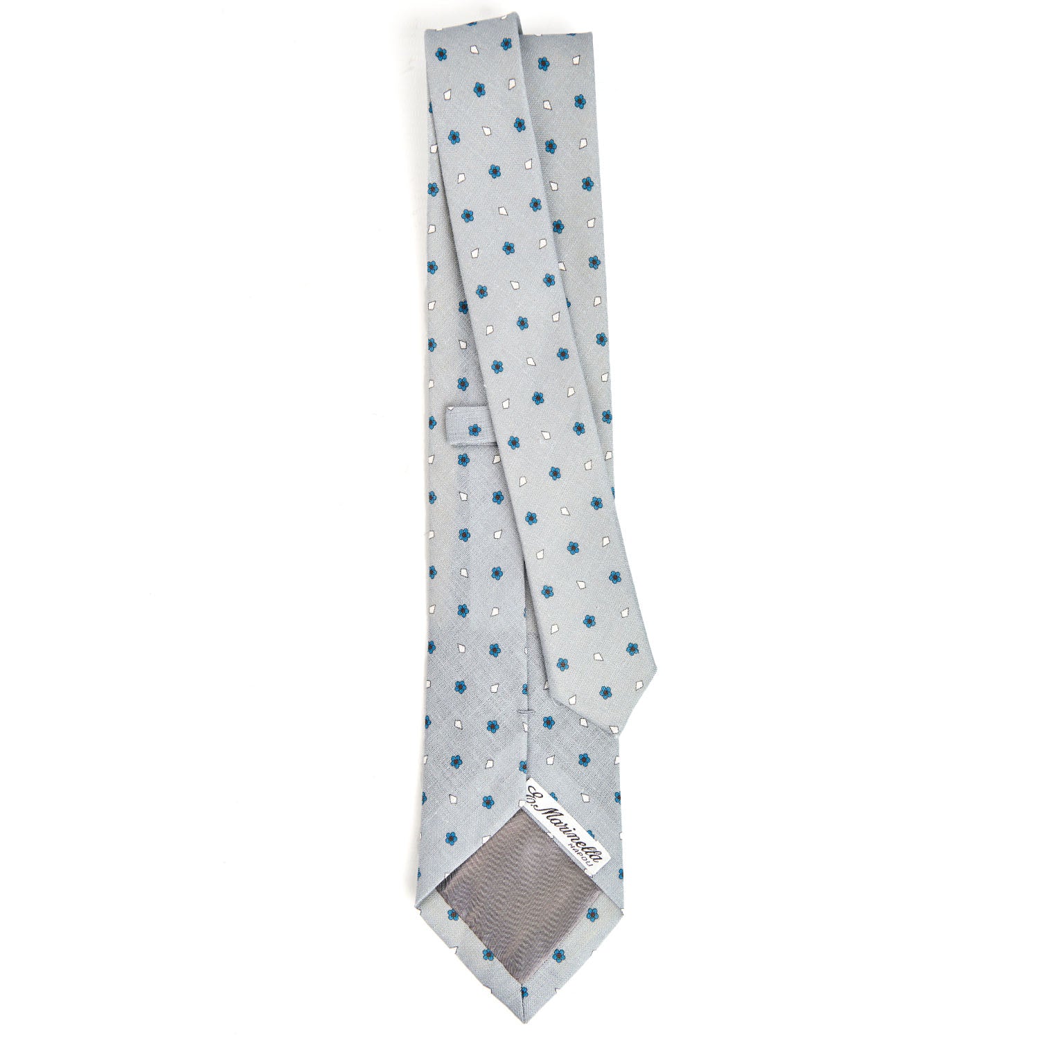 LIGHT GREY SARTORIAL COTTON AND SILK TIE - Image 3
