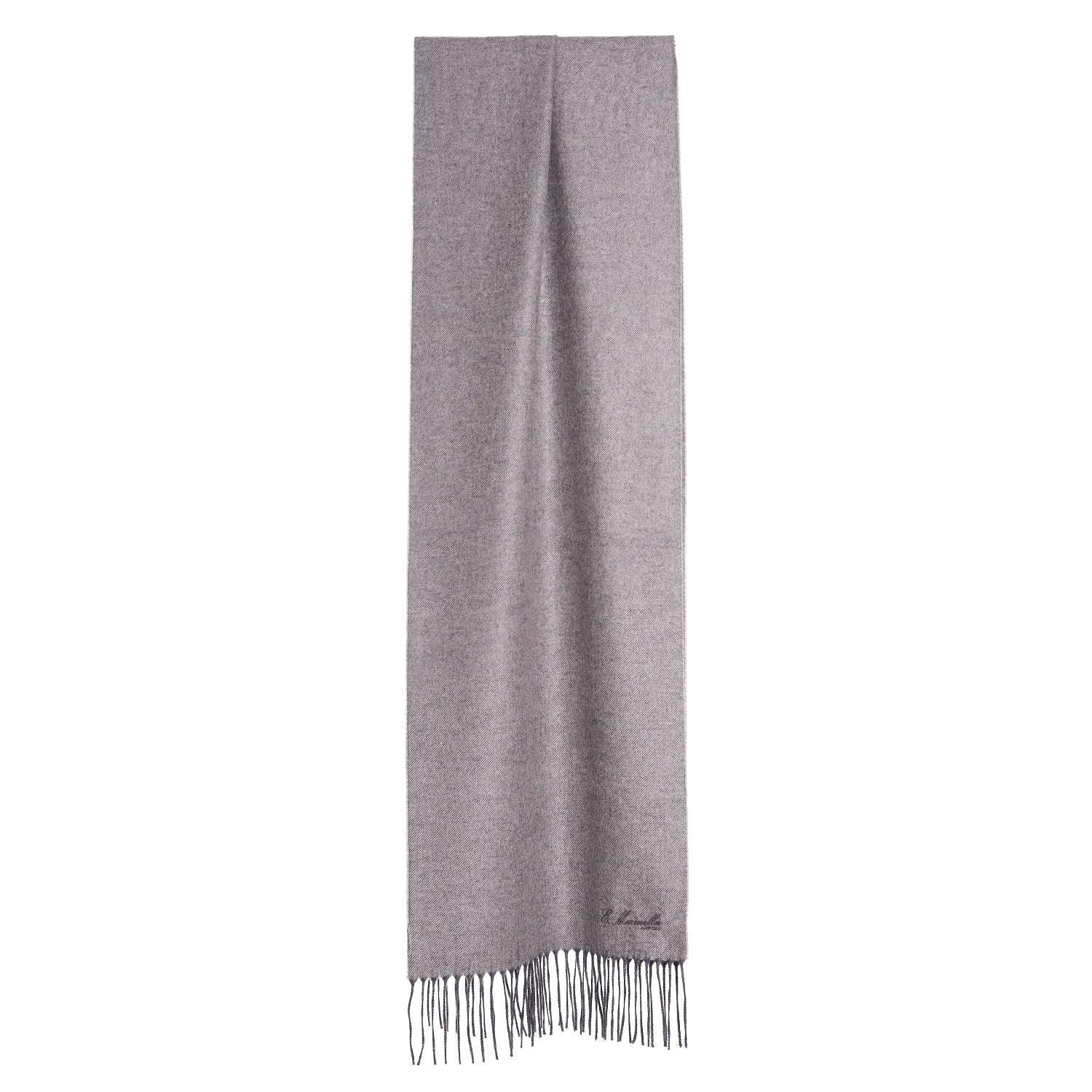 LIGHT GREY SILK AND CASHMERE SCARF