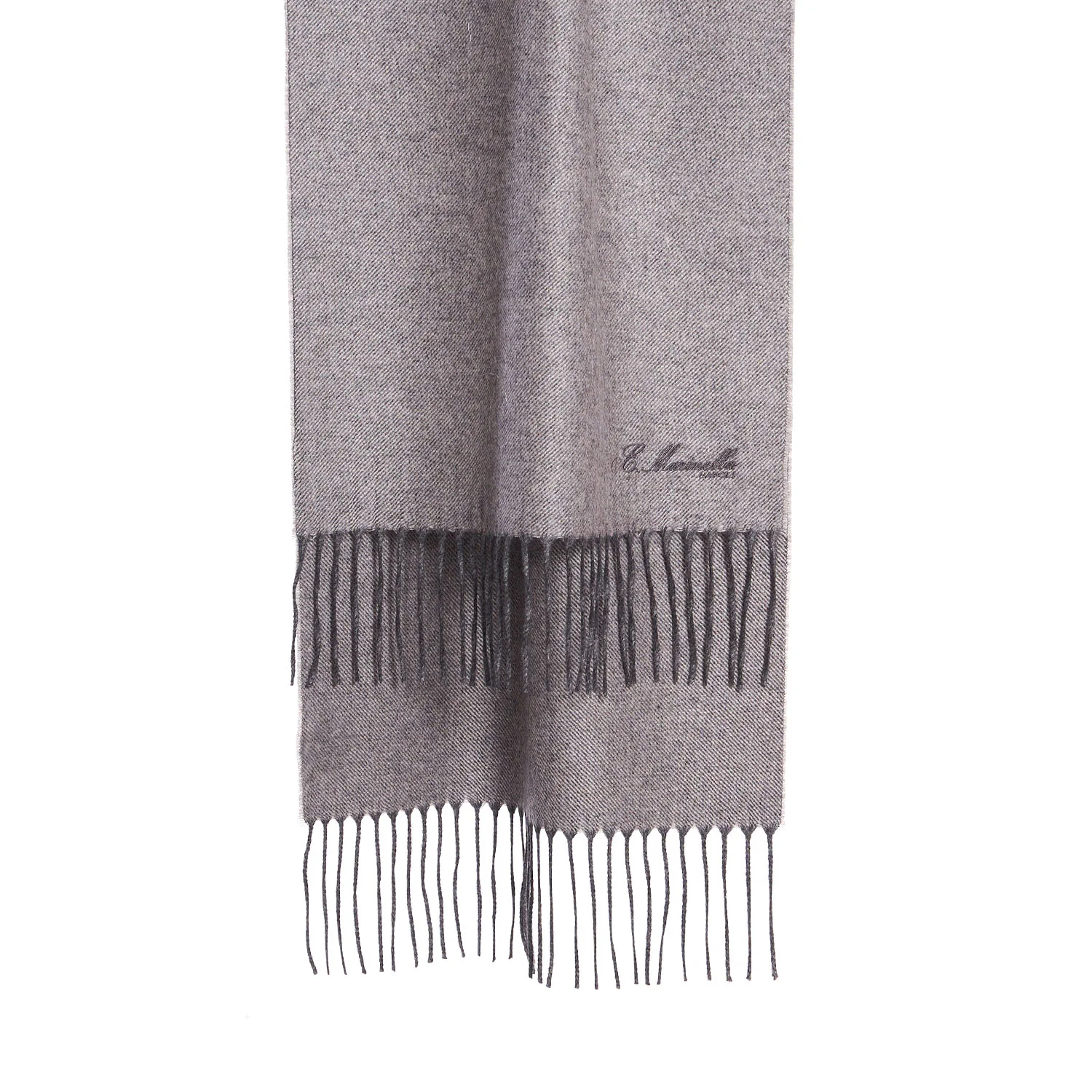 LIGHT GREY SILK AND CASHMERE SCARF - Image 3