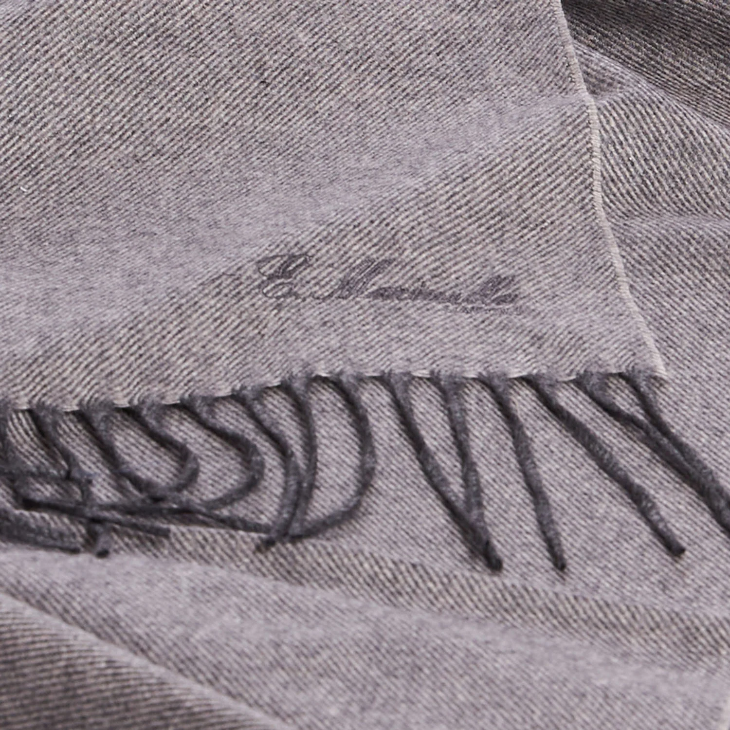 LIGHT GREY SILK AND CASHMERE SCARF - Image 4