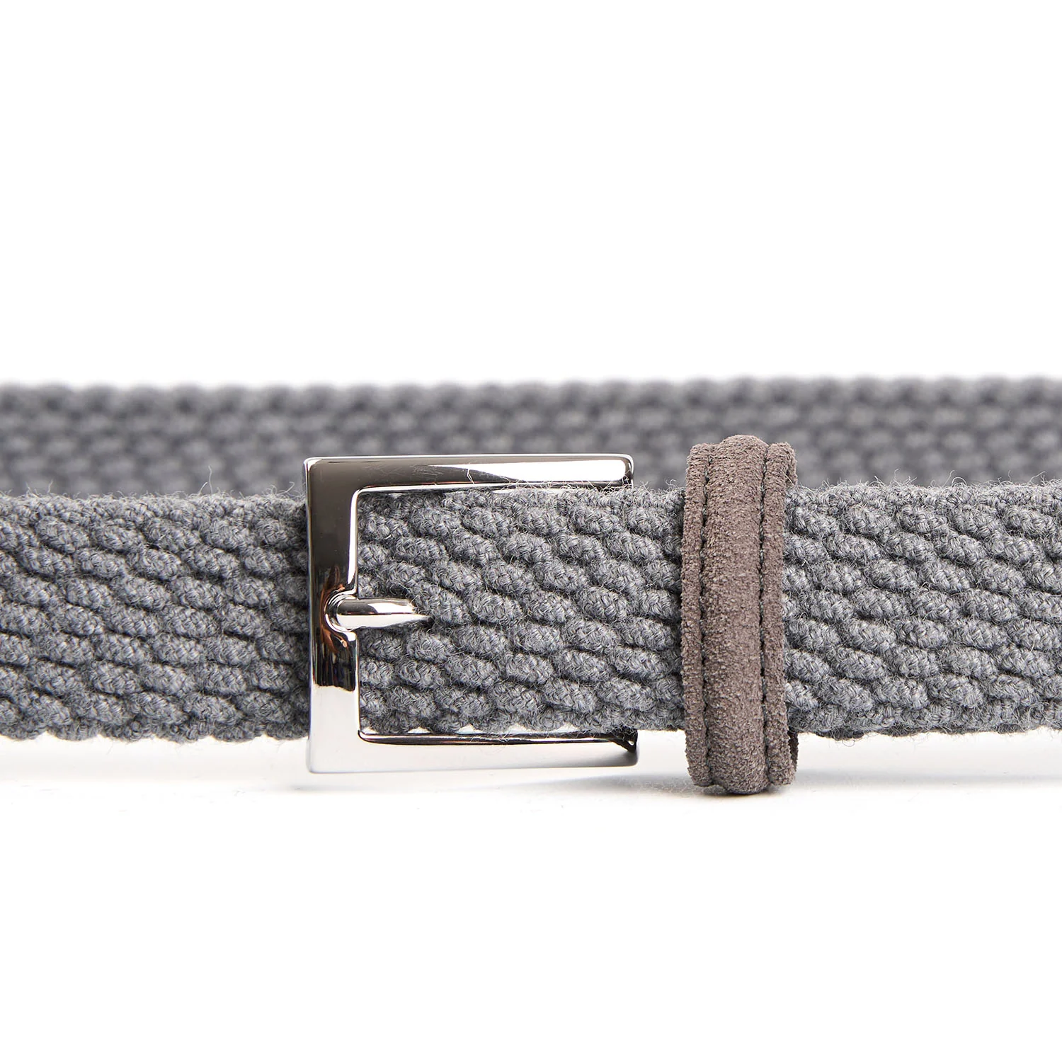 LIGHT GREY WOVEN WOOL BELT - Image 3