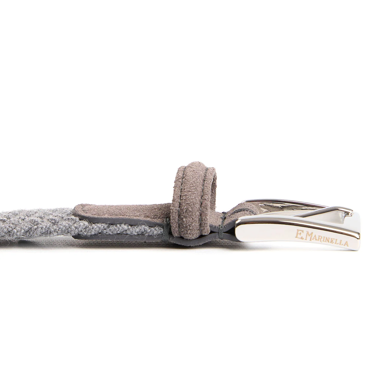 LIGHT GREY WOVEN WOOL BELT - Image 4