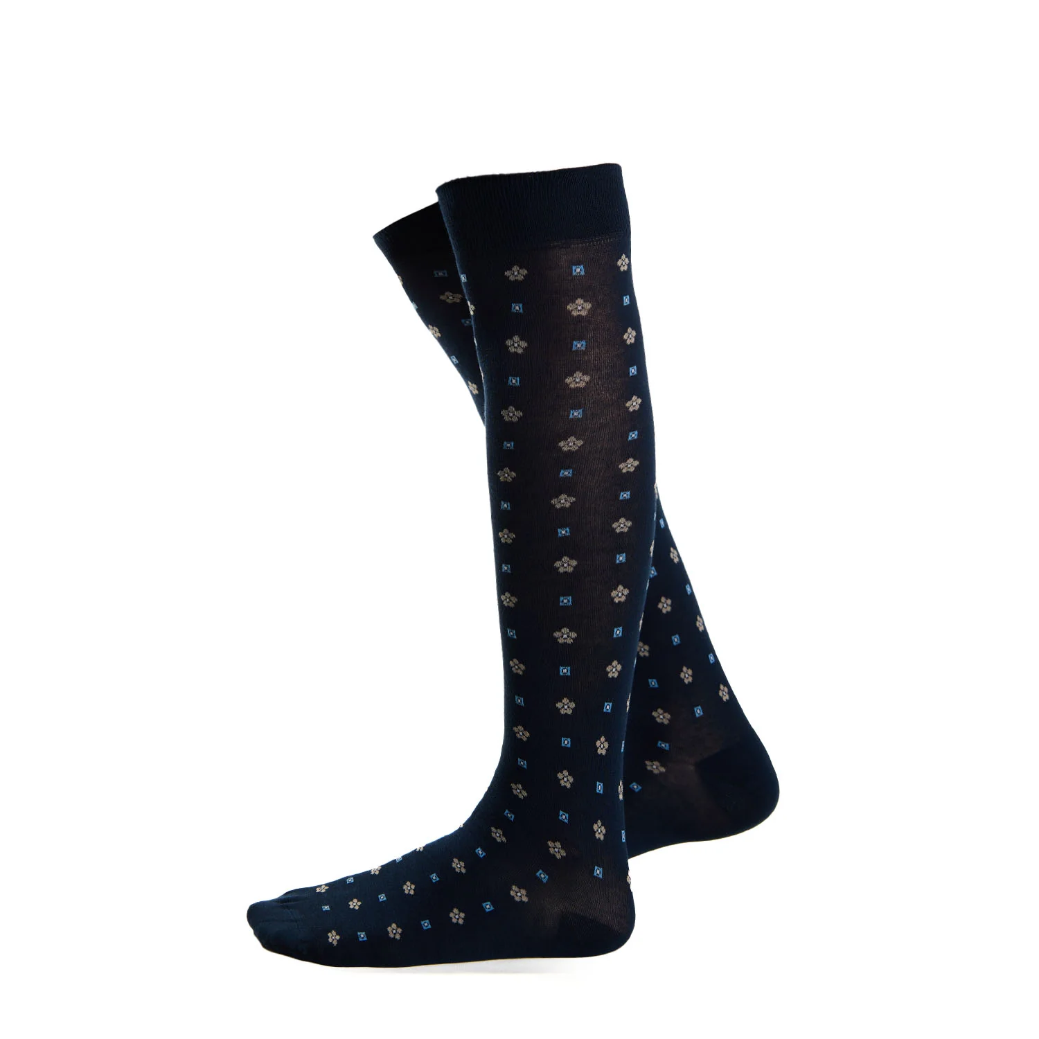 LONG DARK BLUE COTTON SOCKS - Image 2