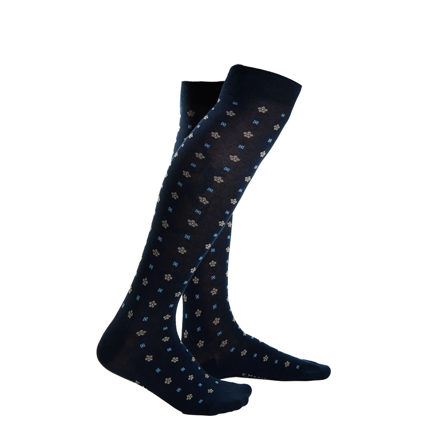 LONG DARK BLUE COTTON SOCKS - Image 4