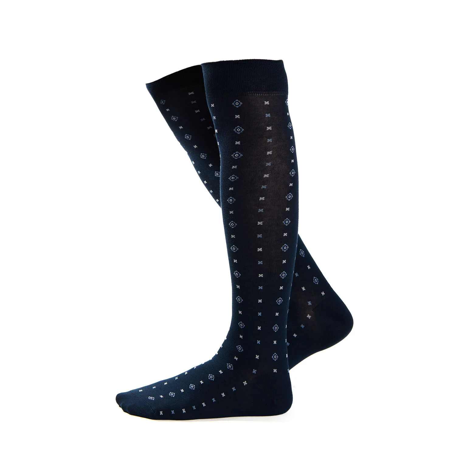 LONG DARK BLUE COTTON SOCKS - Image 2