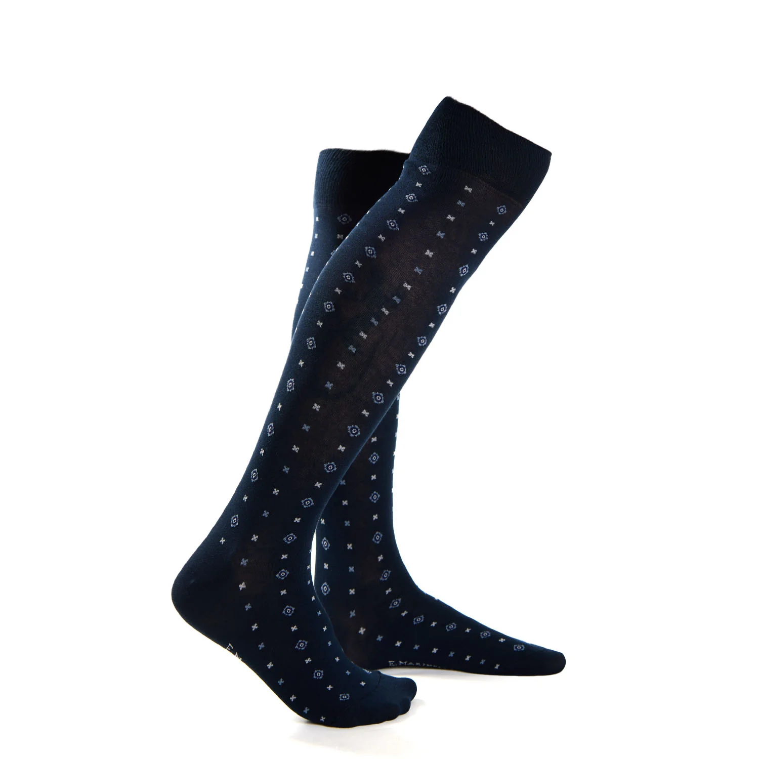 LONG DARK BLUE COTTON SOCKS - Image 4