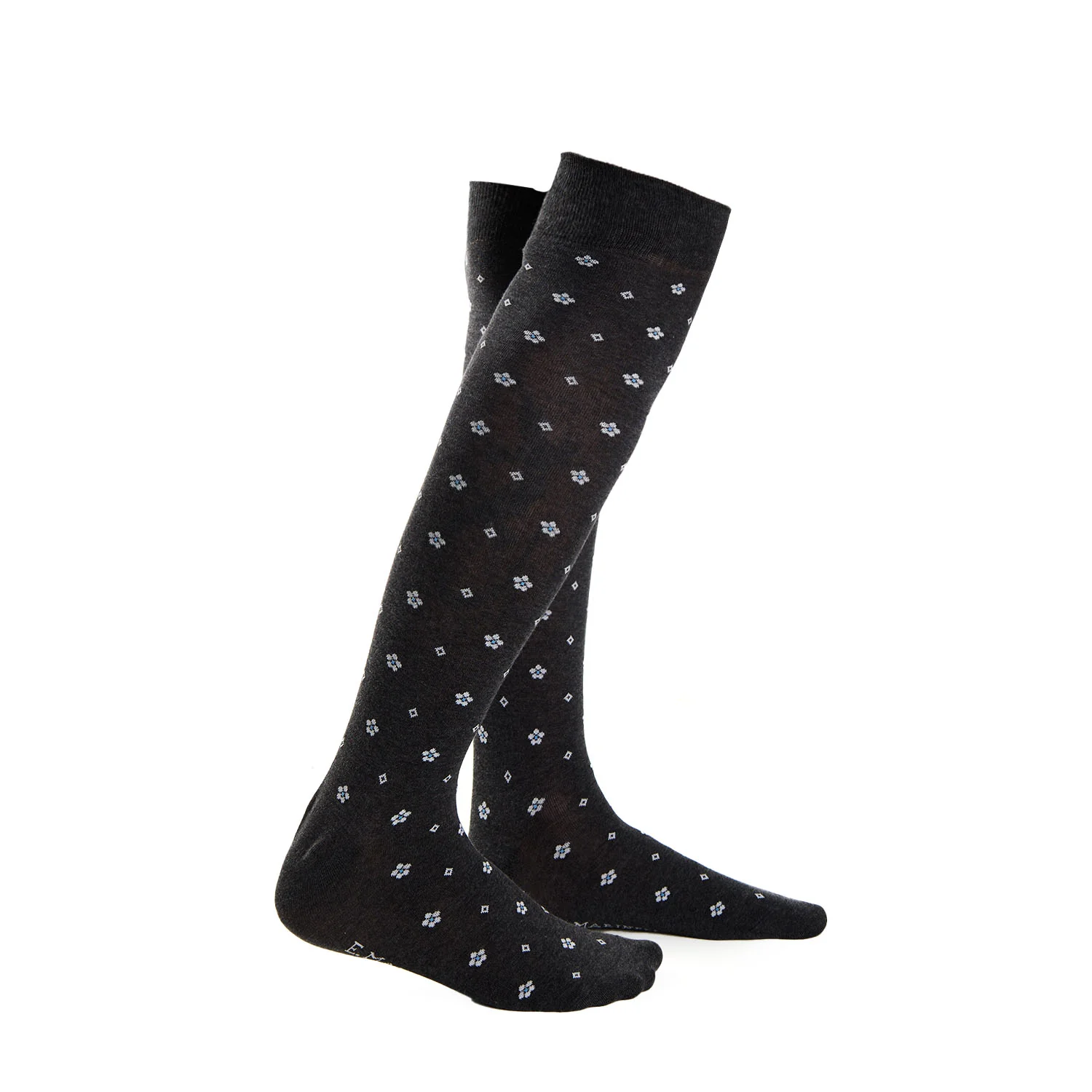 LONG DARK GREY COTTON SOCKS - Image 4