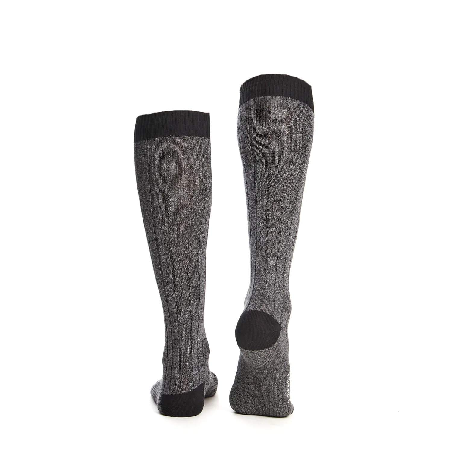 LONG GREY AND BLACK BICOLOR COTTON SOCKS - Image 3