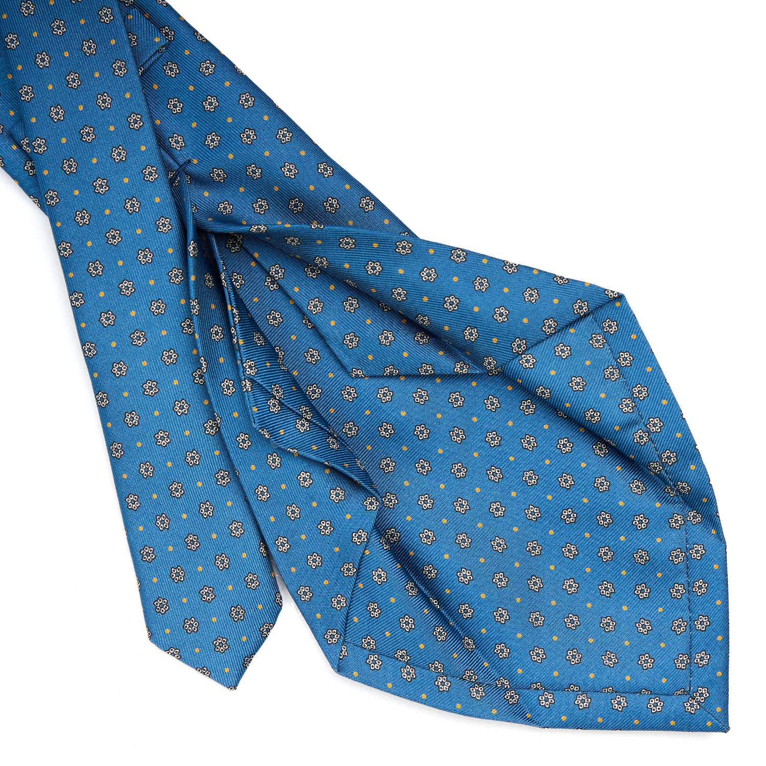 MID BLUE 5 FOLD SARTORIAL SILK TIE