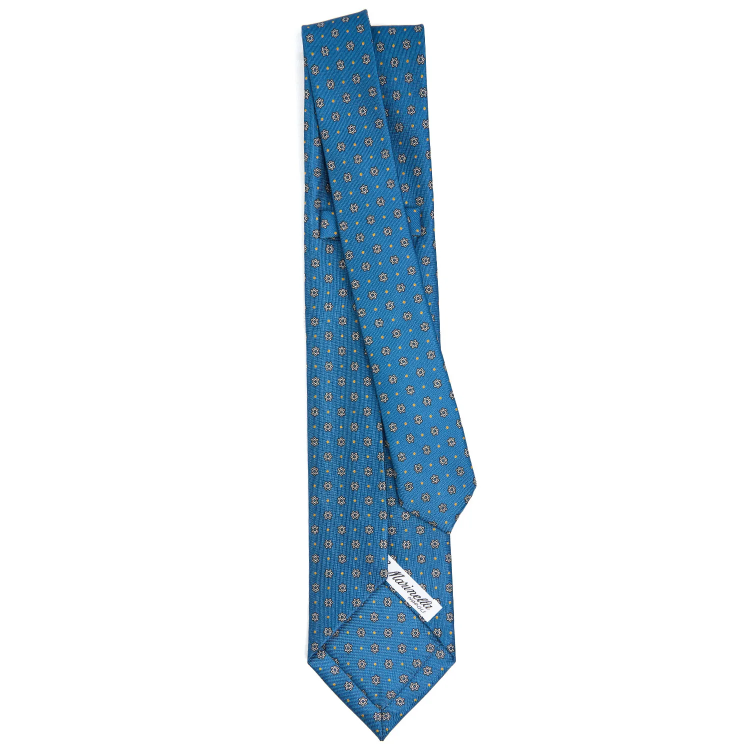 MID BLUE 5 FOLD SARTORIAL SILK TIE - Image 3