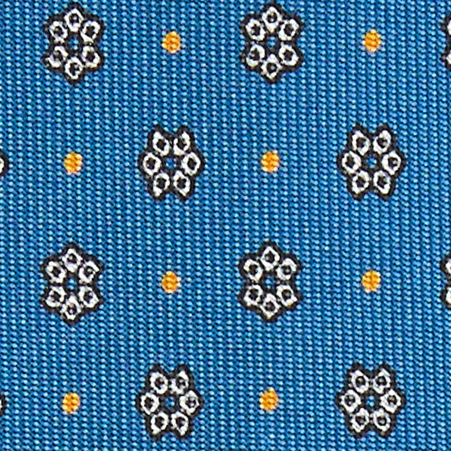 MID BLUE 5 FOLD SARTORIAL SILK TIE - Image 4