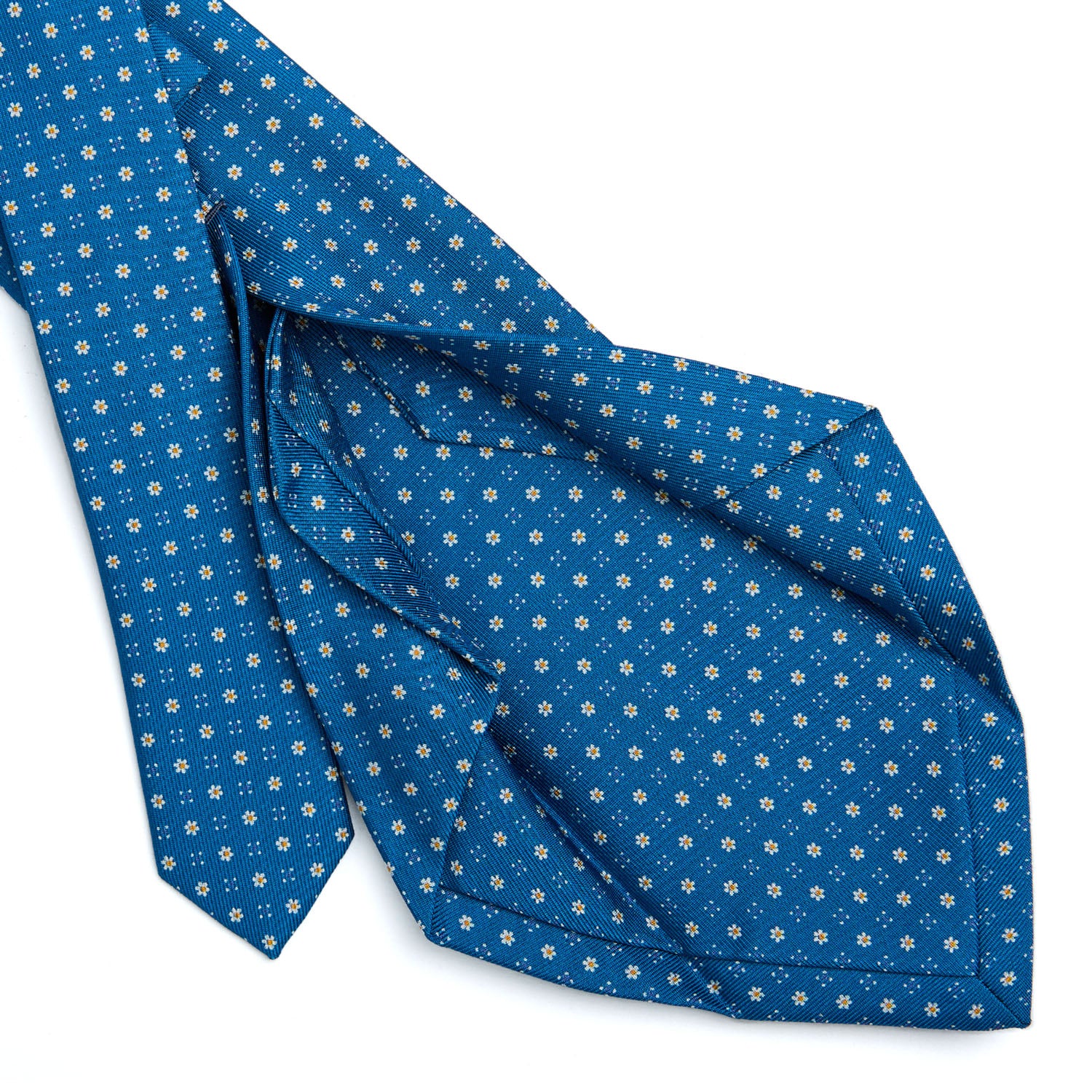 MID BLUE 5 FOLD SARTORIAL SILK TIE
