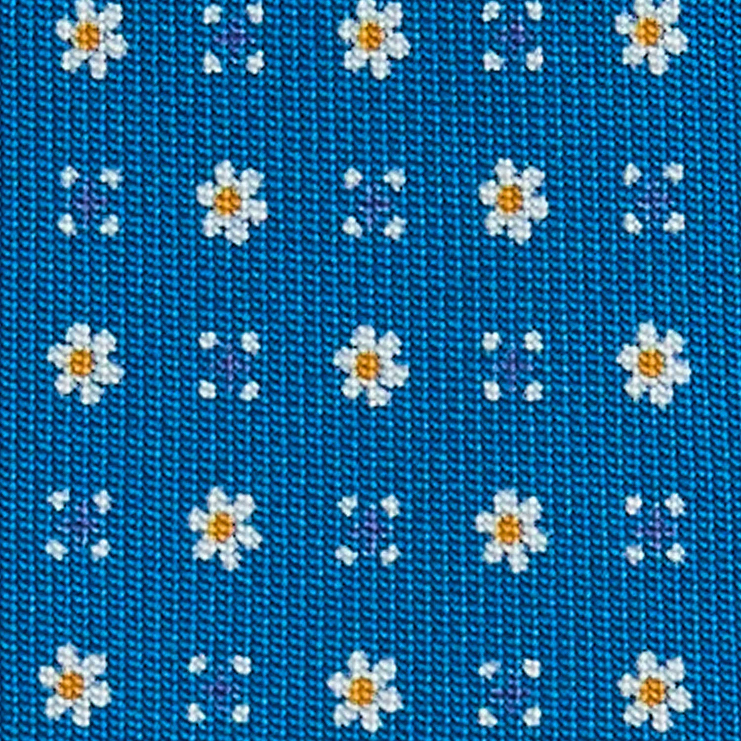 MID BLUE 5 FOLD SARTORIAL SILK TIE - Image 4