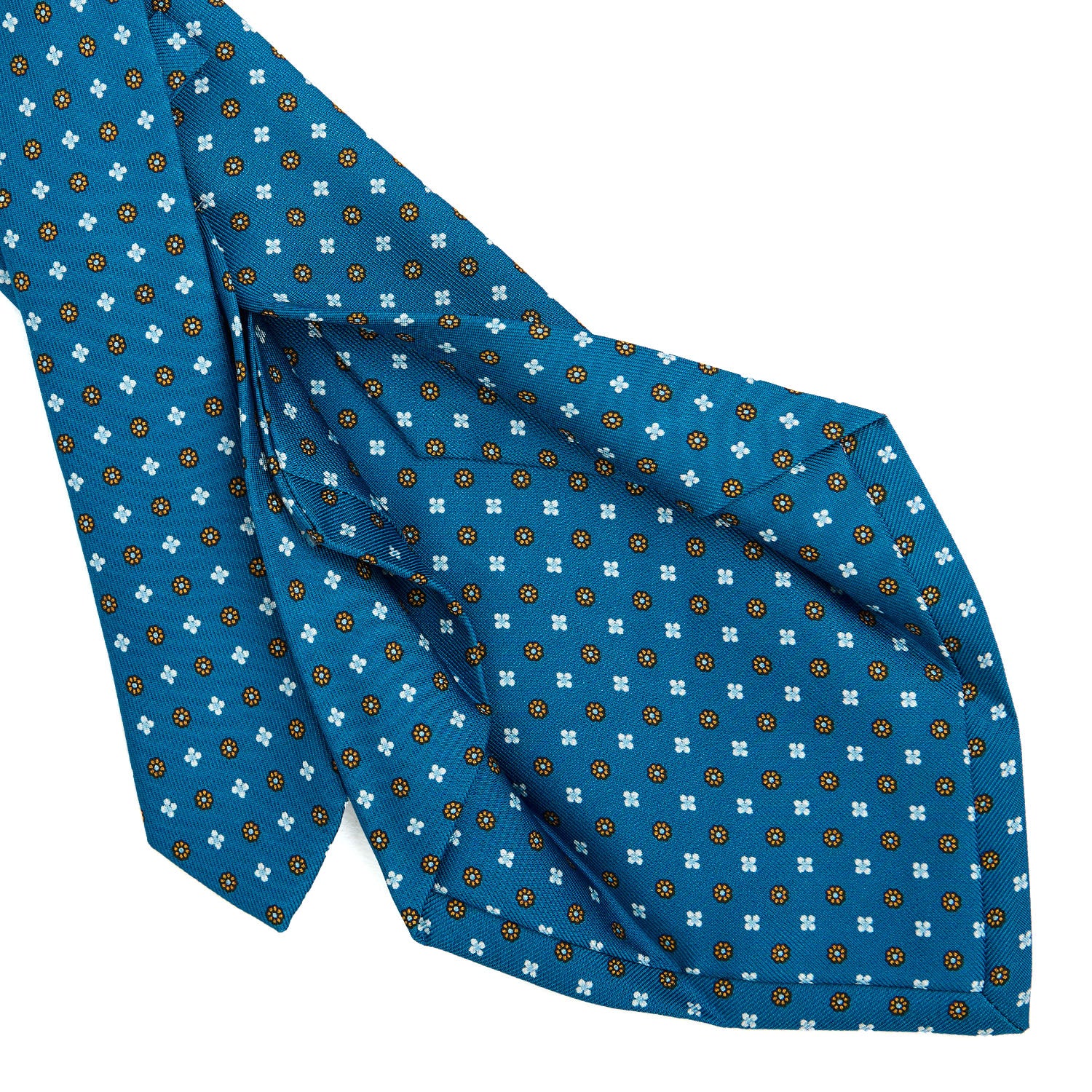 MID BLUE 5 FOLD SARTORIAL SILK TIE