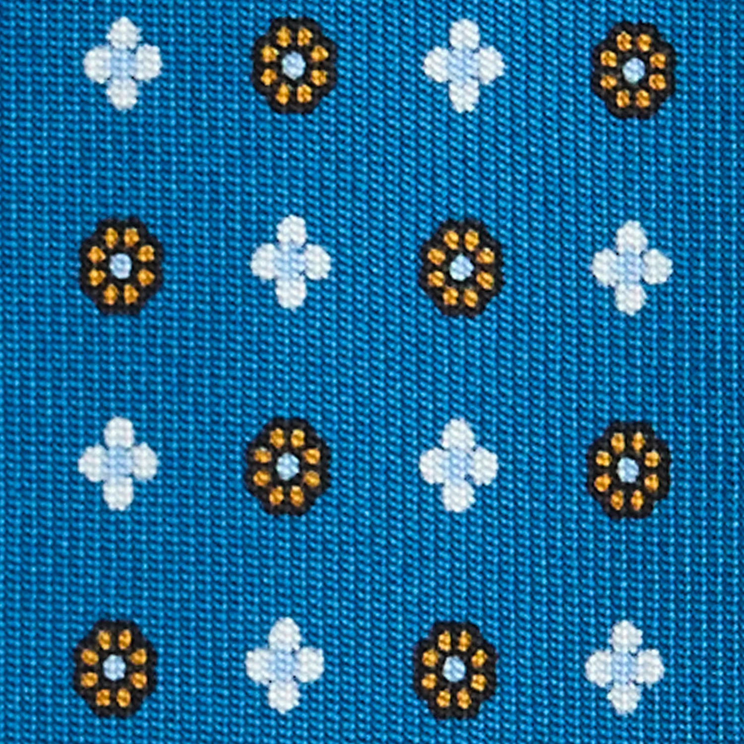MID BLUE 5 FOLD SARTORIAL SILK TIE - Image 4