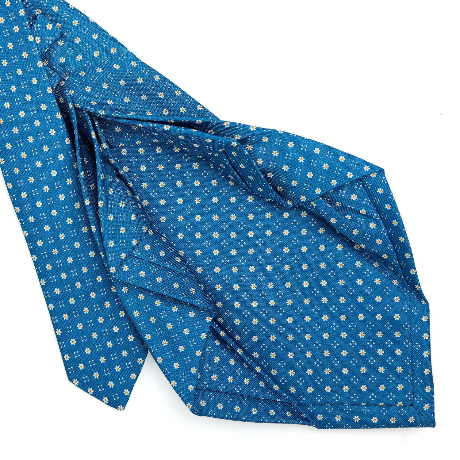 MID BLUE 7 FOLD SARTORIAL SILK TIE