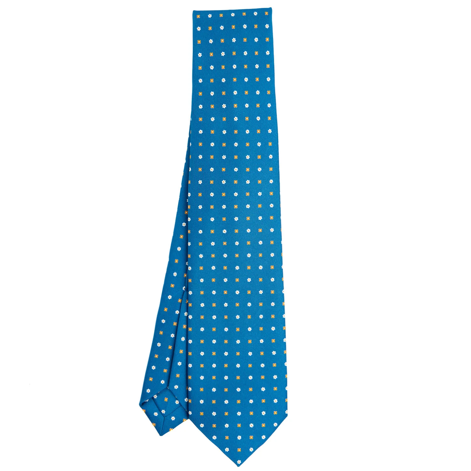 MID BLUE 7 FOLD SARTORIAL SILK TIE - Image 2