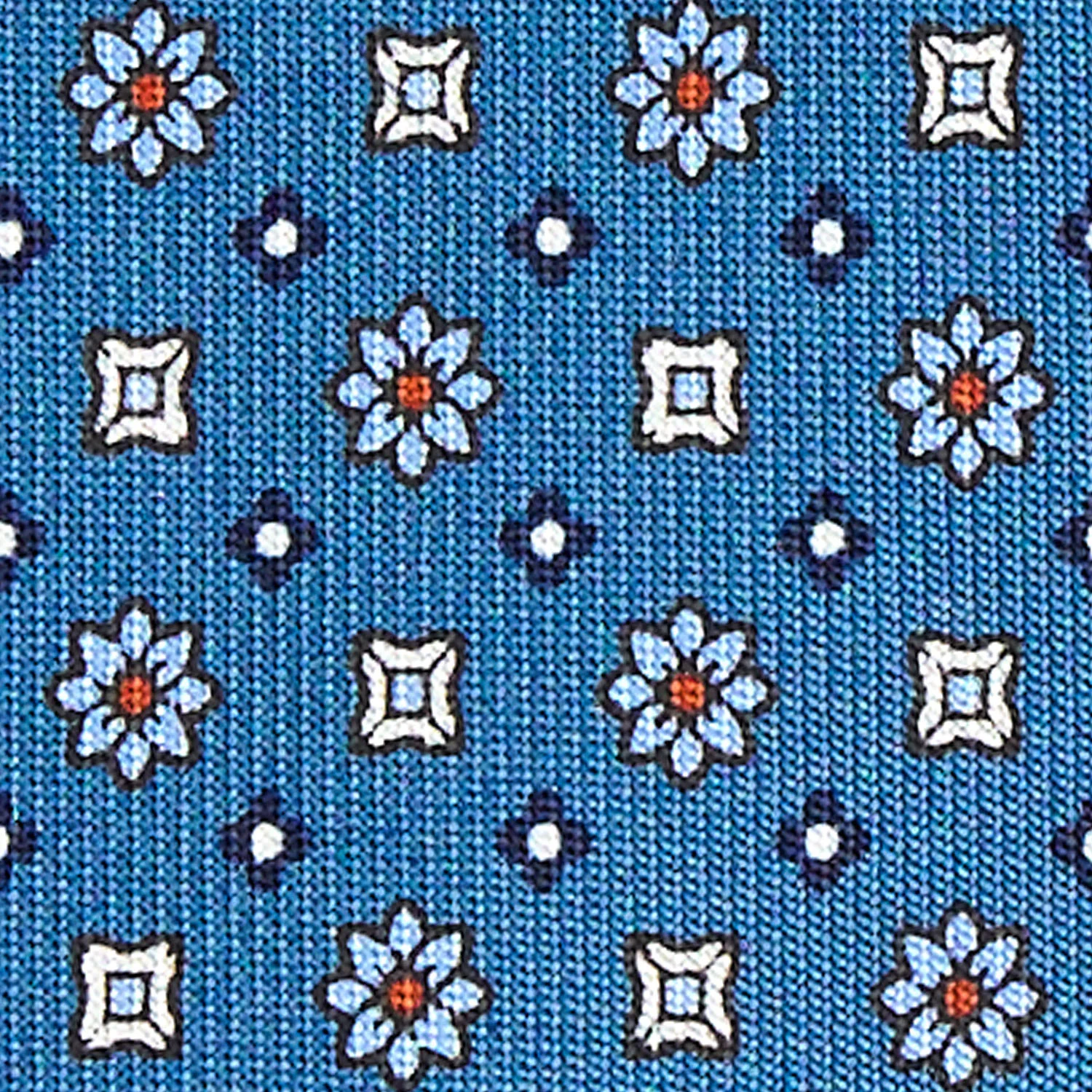 MID BLUE 9 FOLD SARTORIAL SILK TIE - Image 4