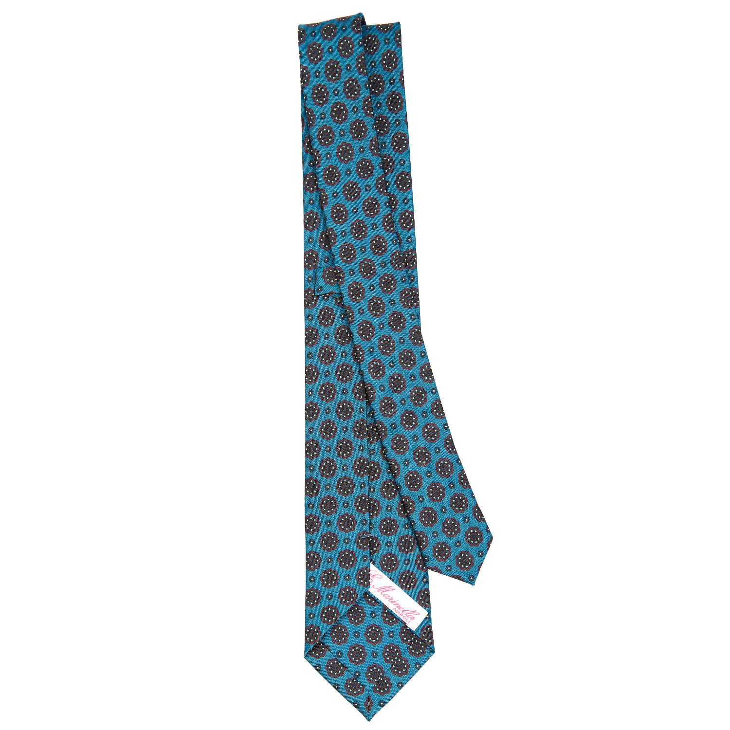 MID BLUE LADY TIE IN HAND PRINTED SILK - Image 3
