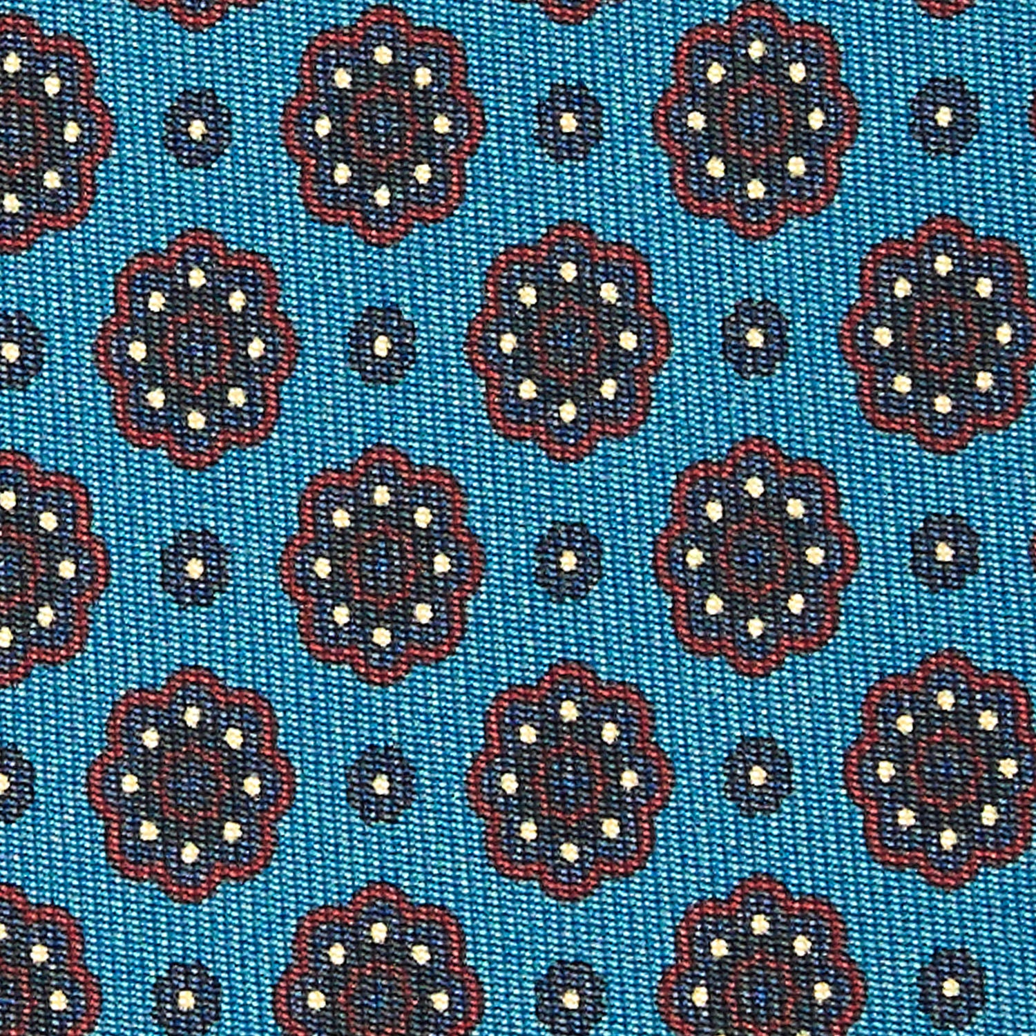 MID BLUE LADY TIE IN HAND PRINTED SILK - Image 4