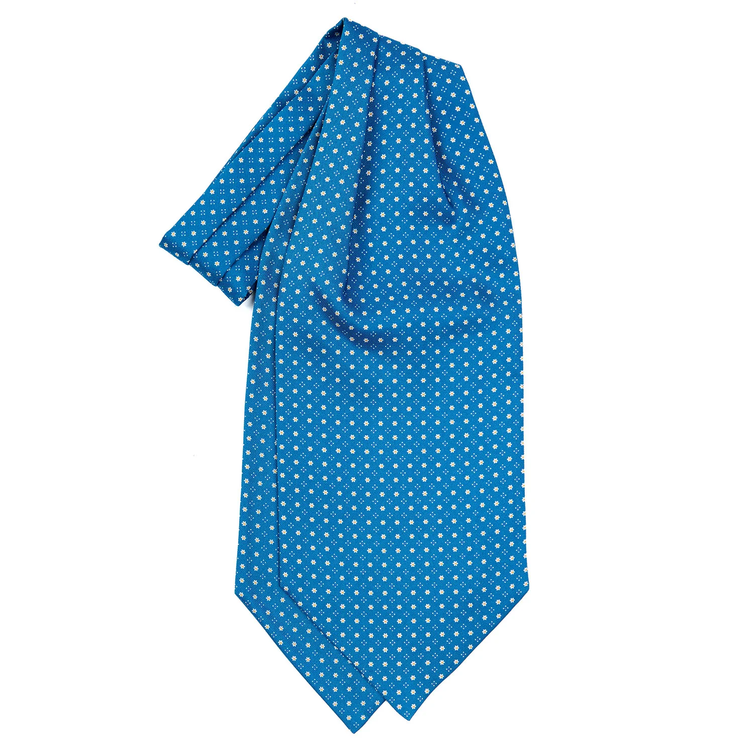 MID BLUE SILK ASCOT TIE