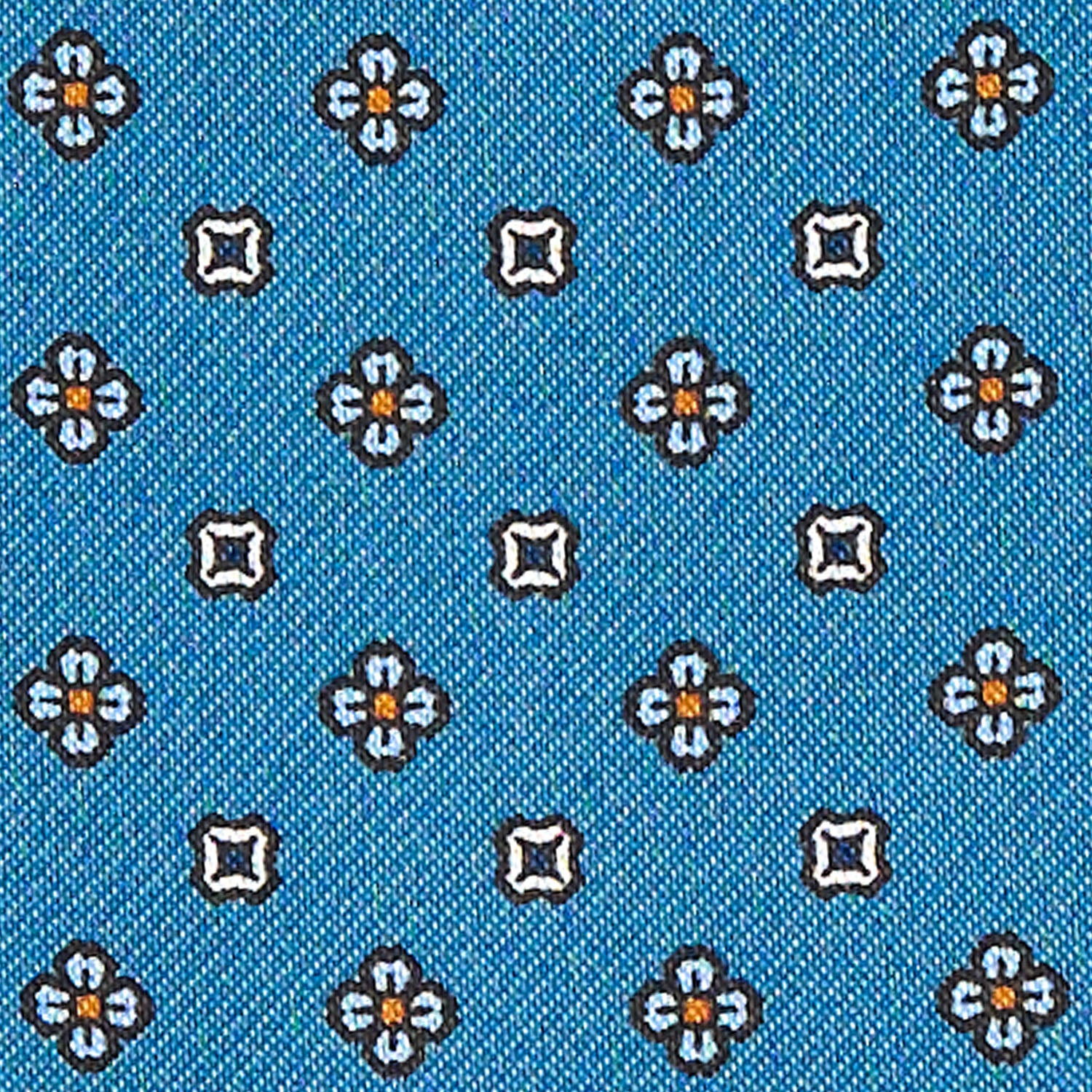 MID BLUE SILK ASCOT TIE - Image 2