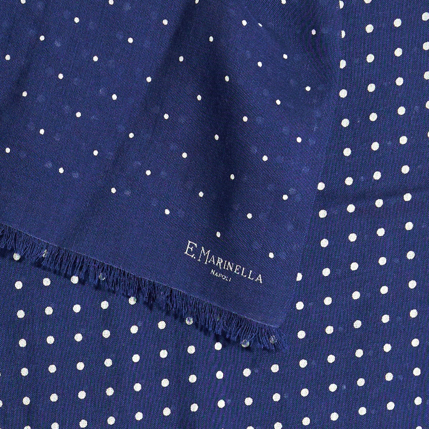 MID BLUE WOOL AND SILK SCARF - Image 3