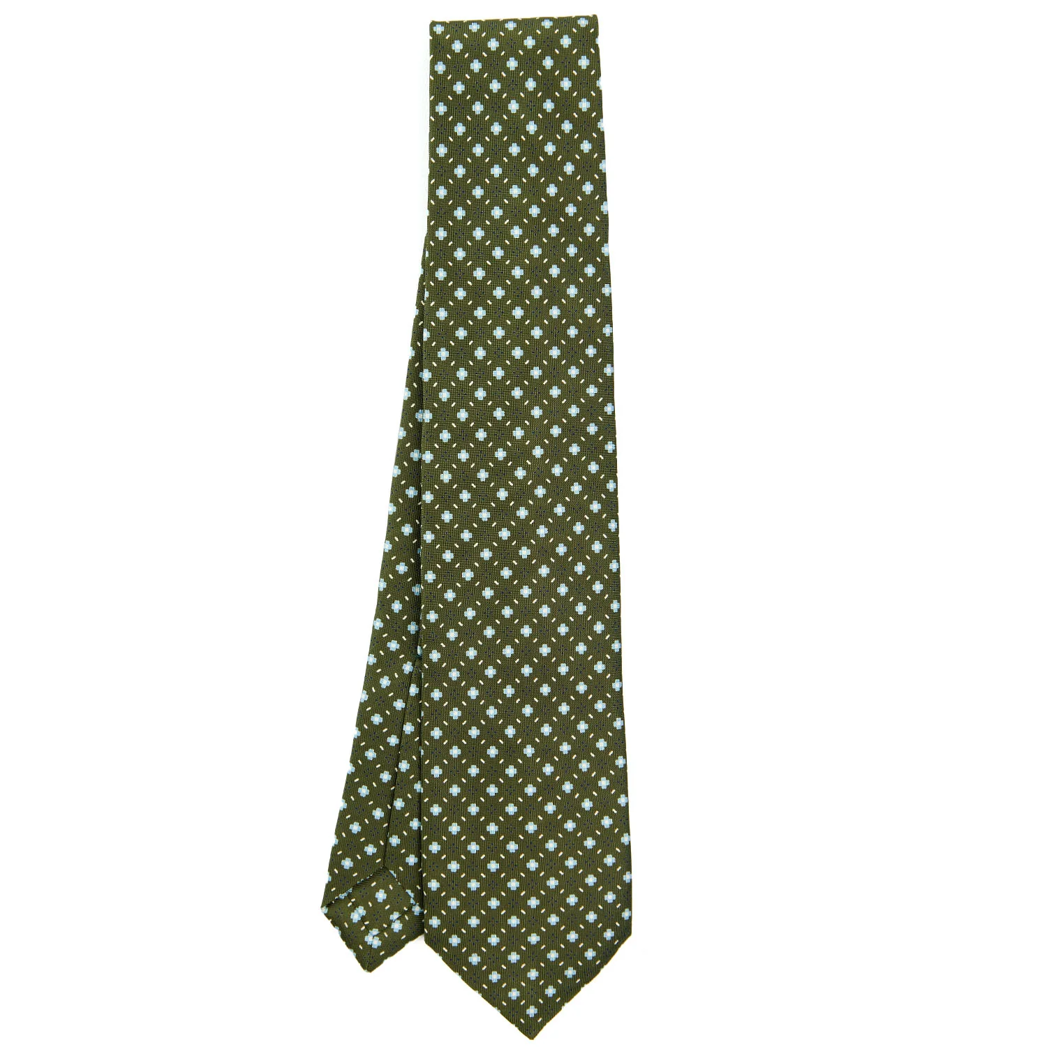 OLIVE GREEN 9 FOLD SARTORIAL SILK TIE - Image 2