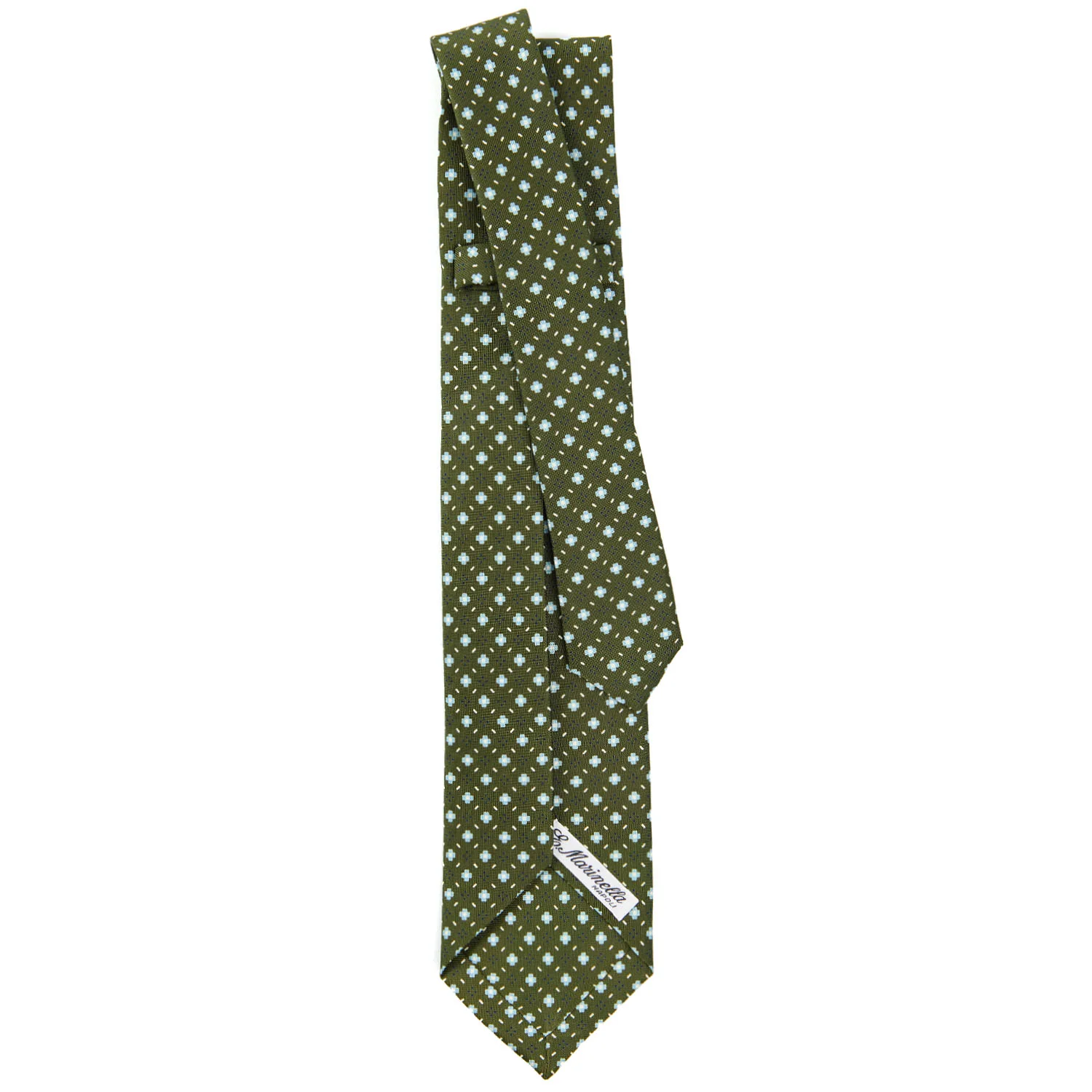 OLIVE GREEN 9 FOLD SARTORIAL SILK TIE - Image 3
