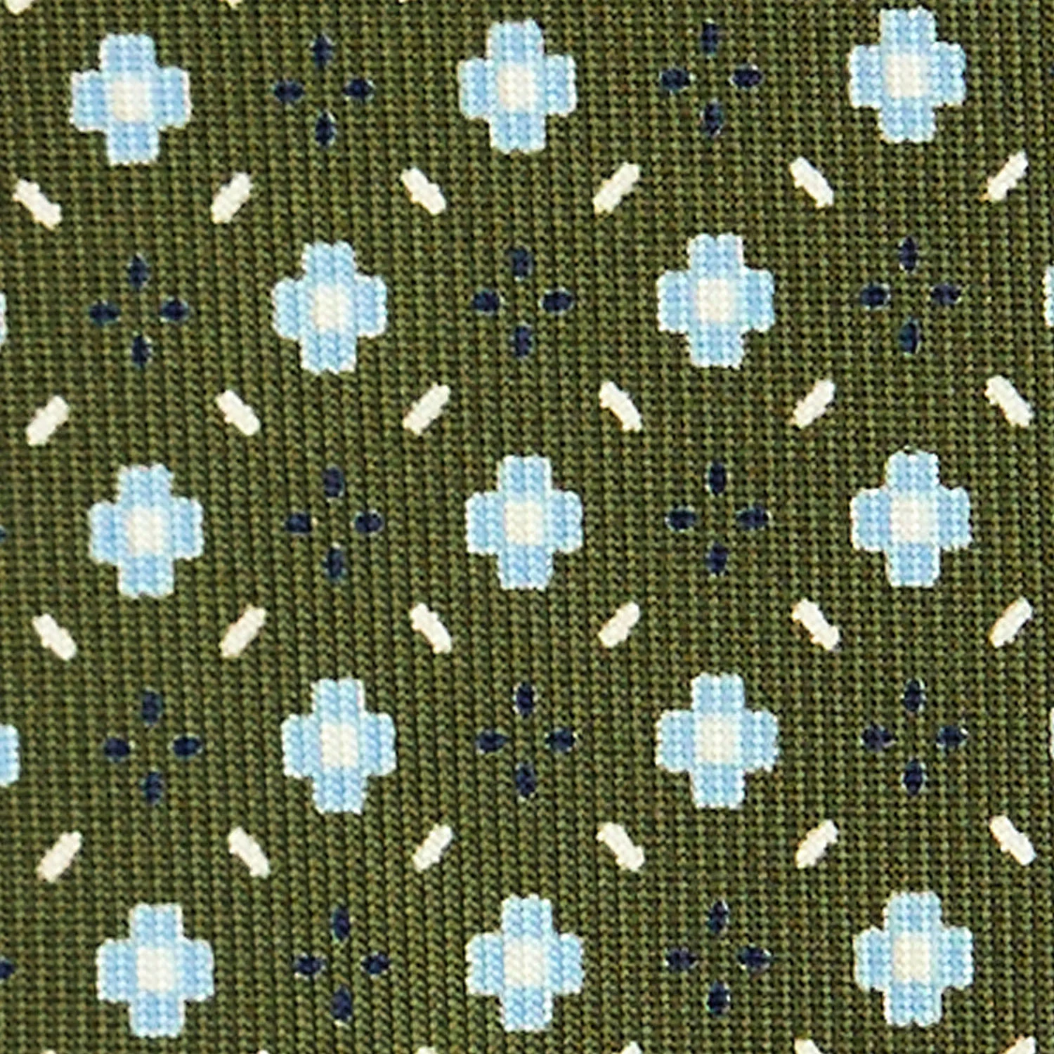 OLIVE GREEN 9 FOLD SARTORIAL SILK TIE - Image 4
