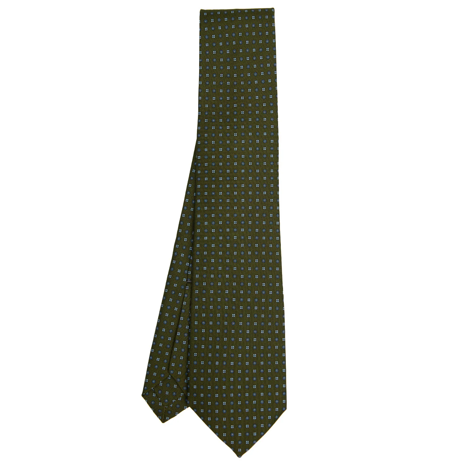 OLIVE GREEN 9 FOLD SARTORIAL SILK TIE - Image 2
