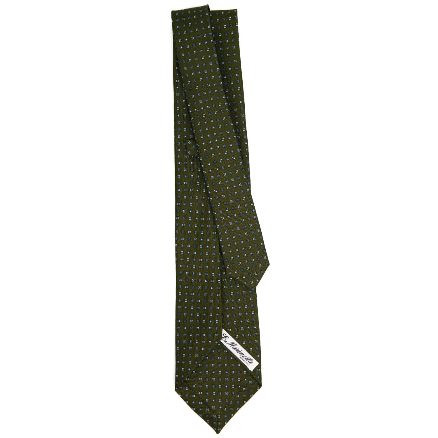 OLIVE GREEN 9 FOLD SARTORIAL SILK TIE - Image 3