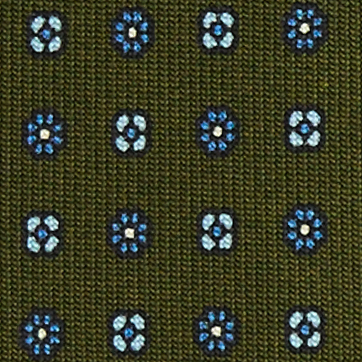 OLIVE GREEN 9 FOLD SARTORIAL SILK TIE - Image 4