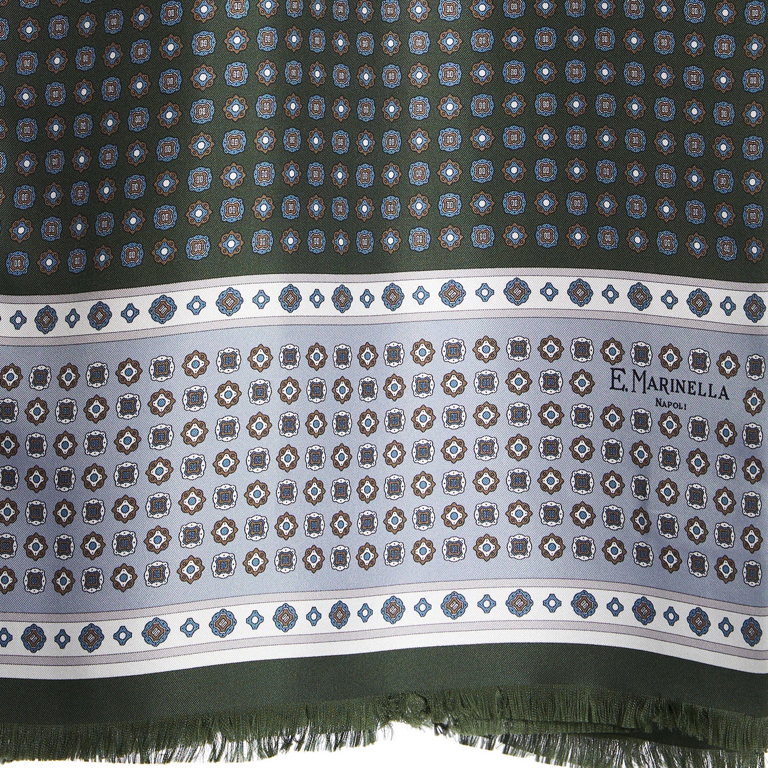 OLIVE GREEN DOUBLE SILK SCARF - Image 3