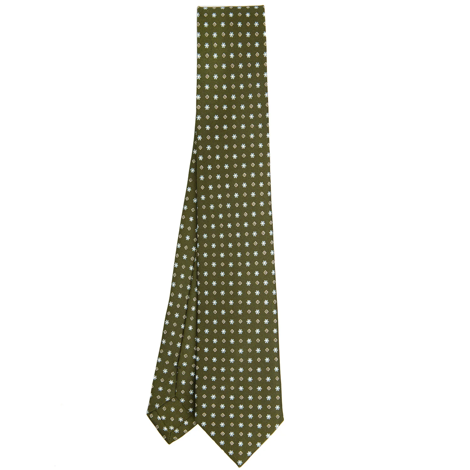 OLIVE GREEN SARTORIAL 7 CM SILK TIE - Image 2