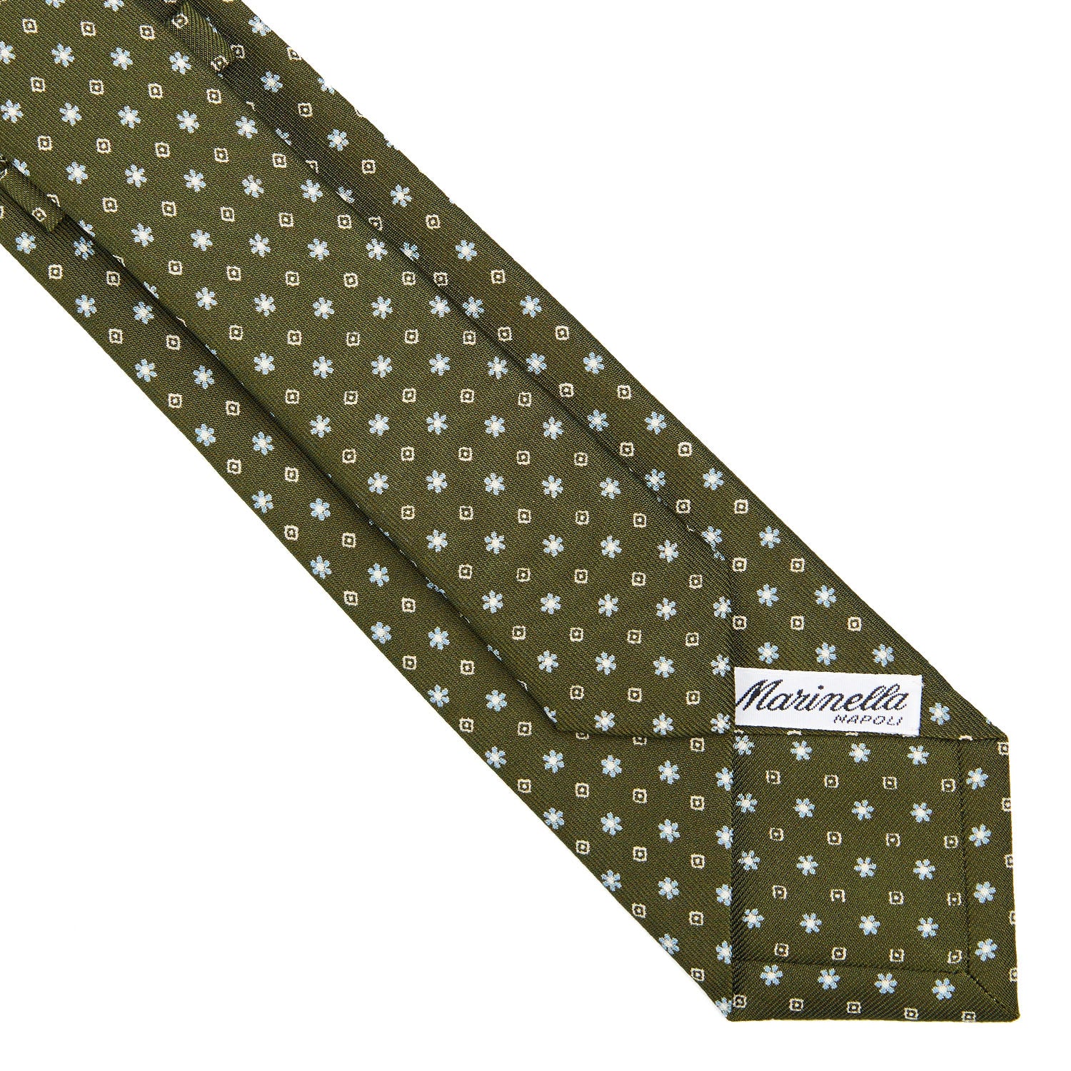 OLIVE GREEN SARTORIAL 7 CM SILK TIE - Image 4