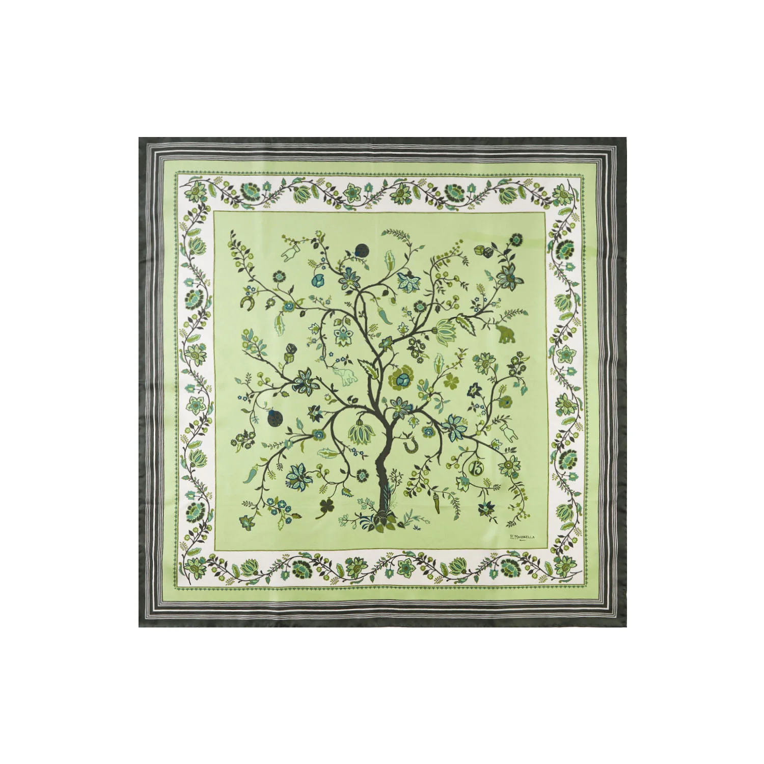 OLIVE GREEN SILK SCARF 90