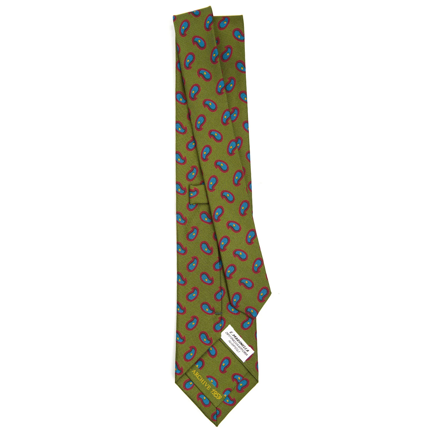 OLIVE GREEN SILK TIE - Image 3