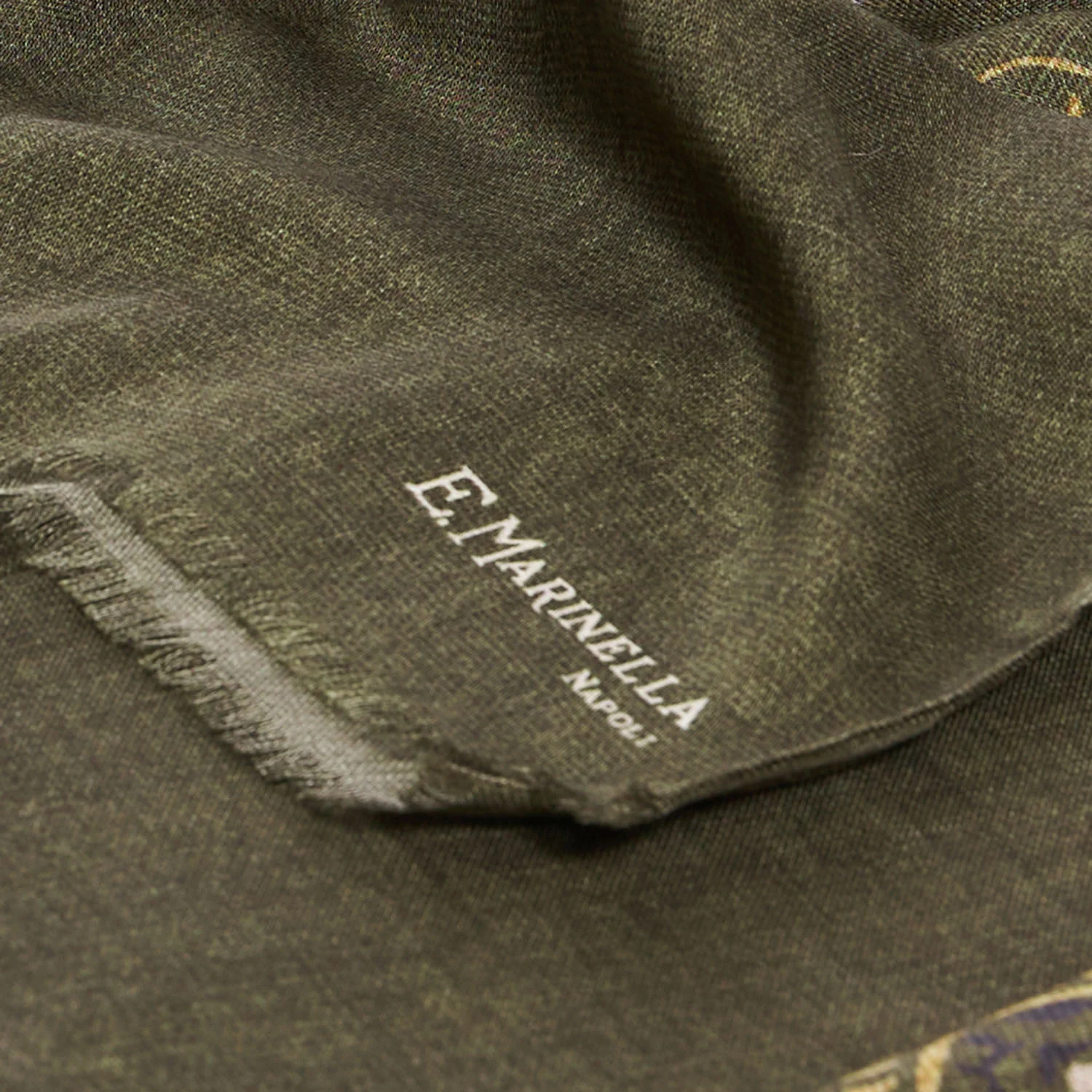 OLIVE GREEN WOOL, SILK AND CASHMERE STOLE - Image 4