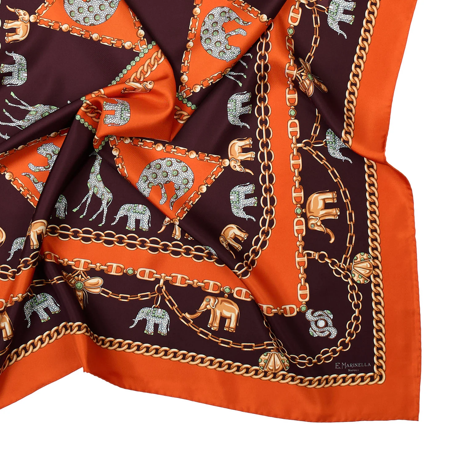 ORANGE SILK SCARF 90 - Image 4