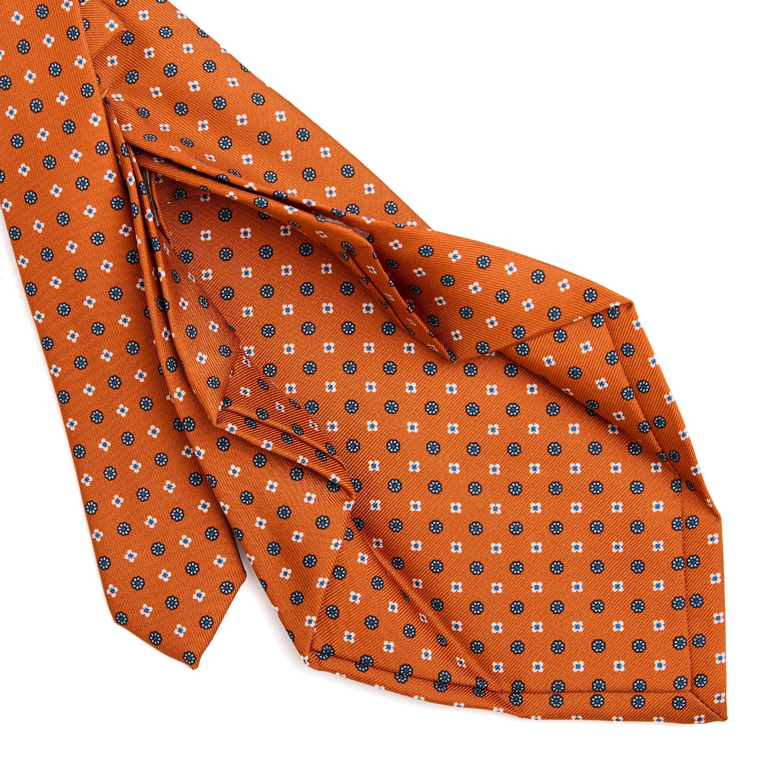 ORANGE 7 FOLD SARTORIAL SILK TIE
