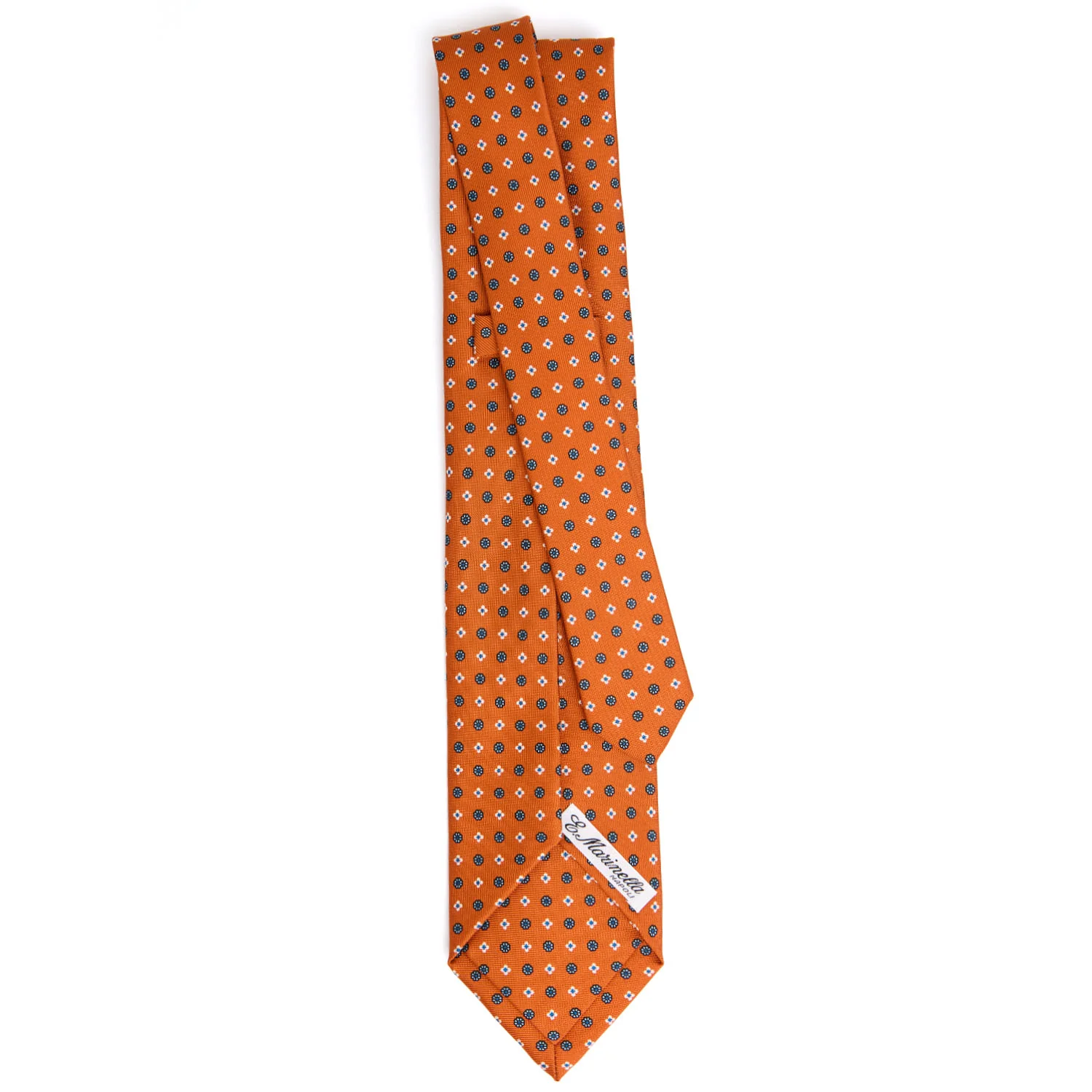 ORANGE 7 FOLD SARTORIAL SILK TIE - Image 3